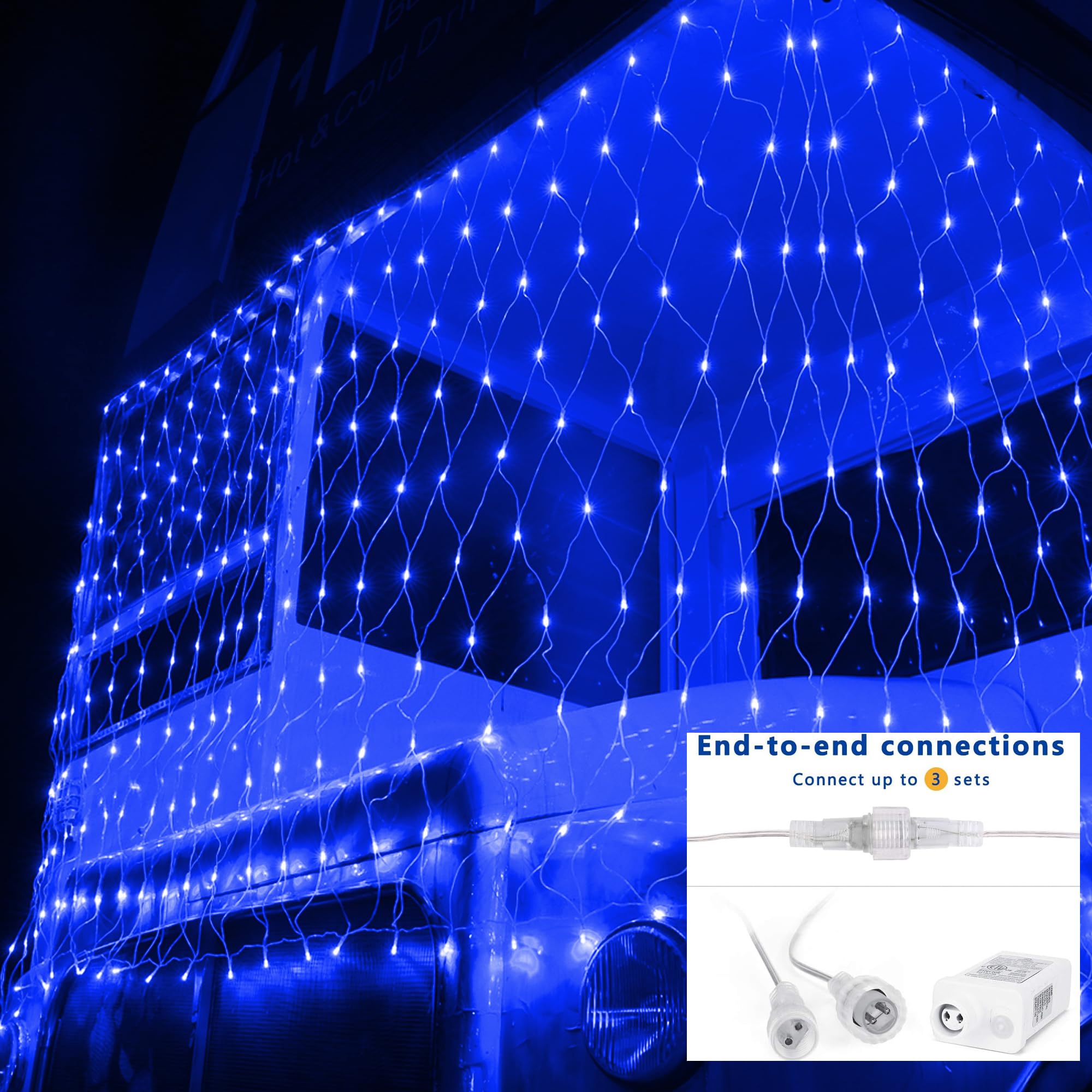 Joomer 2 Pack 12ft x 5ft 360 LED Christmas Net Lights, 8 Modes Bush Mesh Lights Connectable, Timer, Waterproof For Christmas Tre