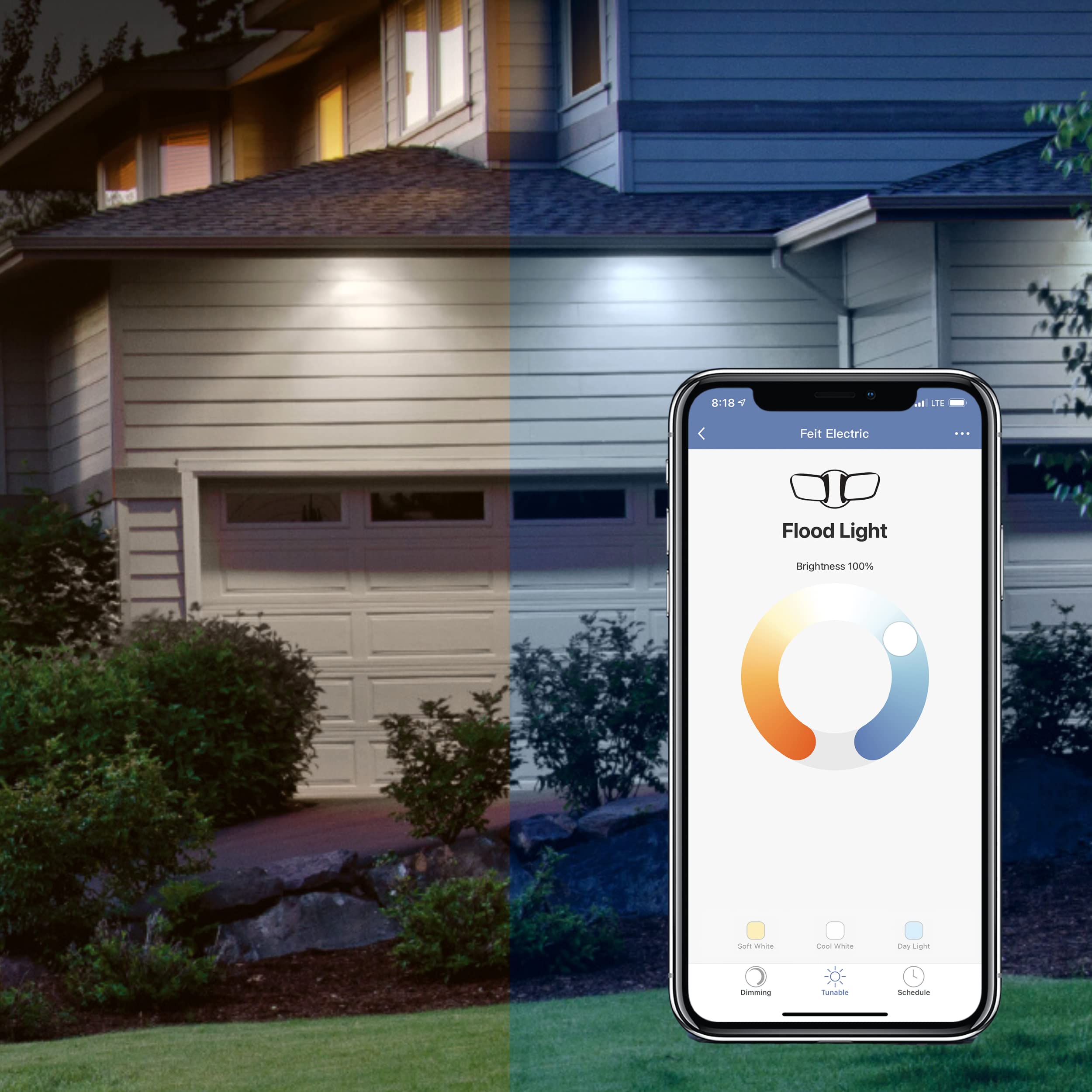Feit Electric Smart Outdoor Flood Lights With Motion Sensor, 28W Led Wifi Security Light With Dusk To Dawn Compatible With Alexa
