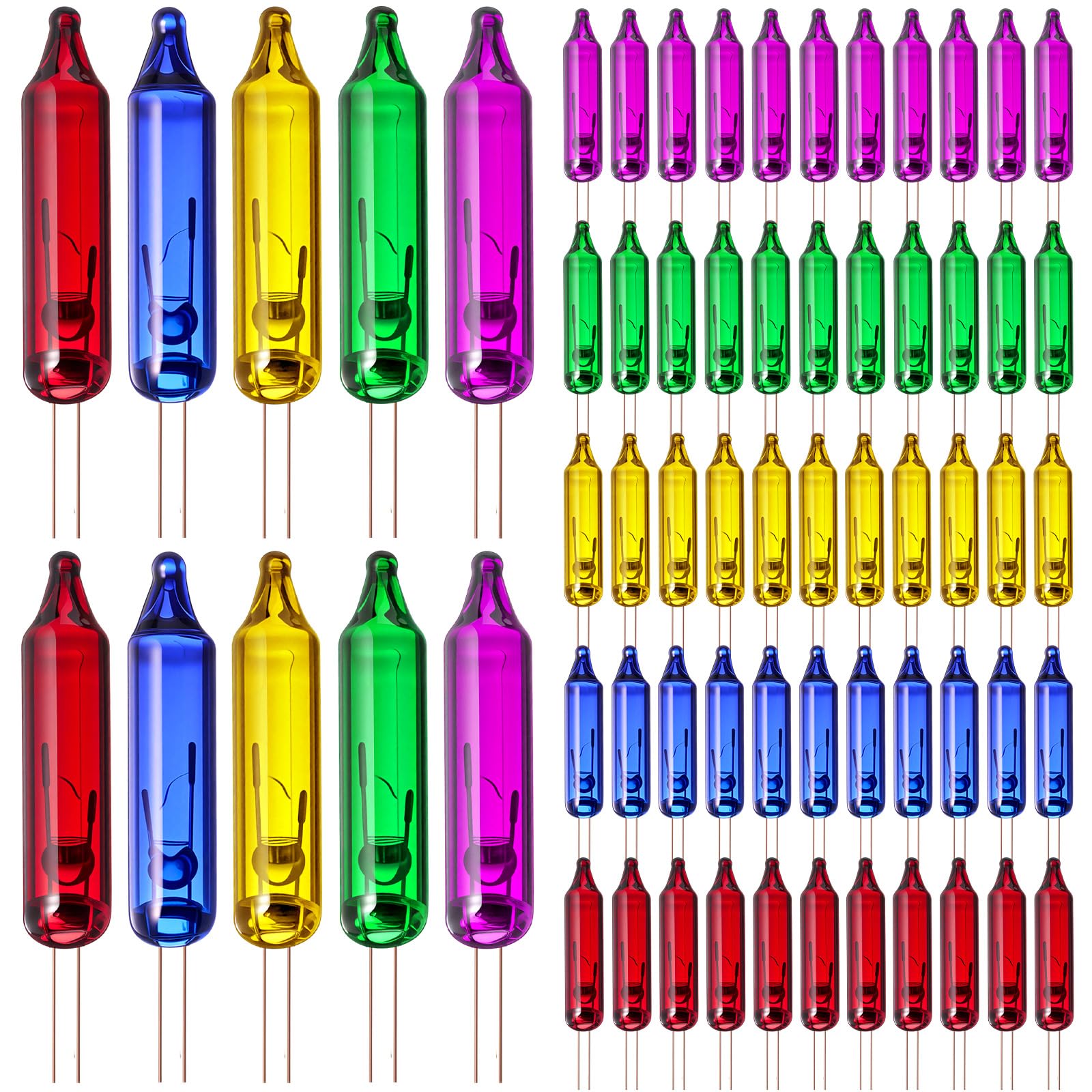 Mudder 200 Pcs 3.5 Volt Mini Christmas Tree Replacement Bulbs for Incandescent String Lights for Holiday Decoration Pinched Base