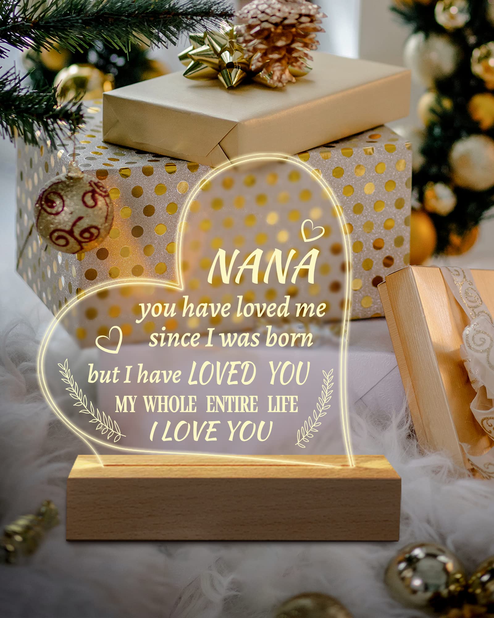 Hiipeenow Nana Gifts From Grandchildren, Engraved Night Light 15 * 19Cm, Birthday Christmas Mothers Day Gifts For Nana, Grandma,