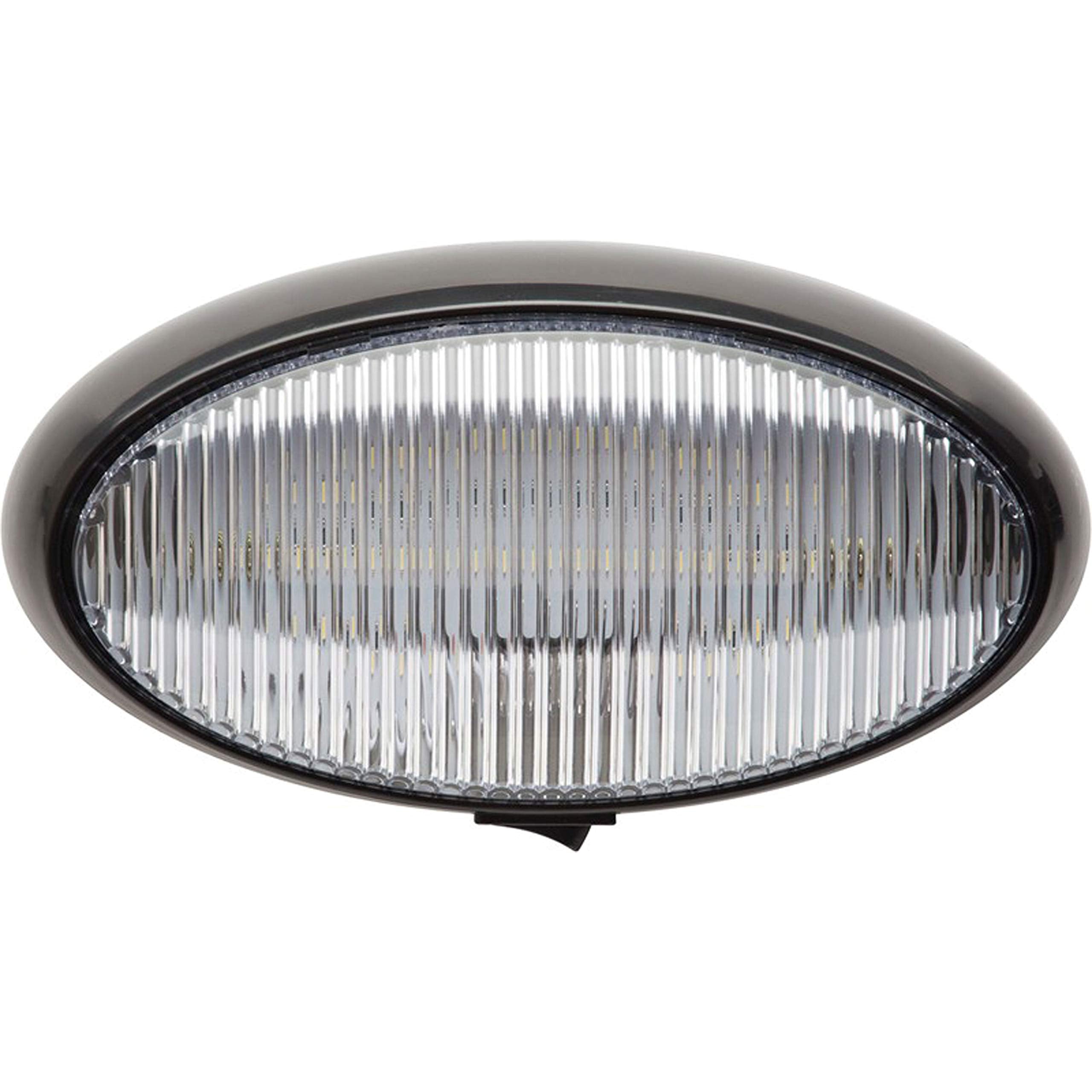 Optronics RVPLL11CFS LED Oval Porch Light - Black Housing, White Plastic