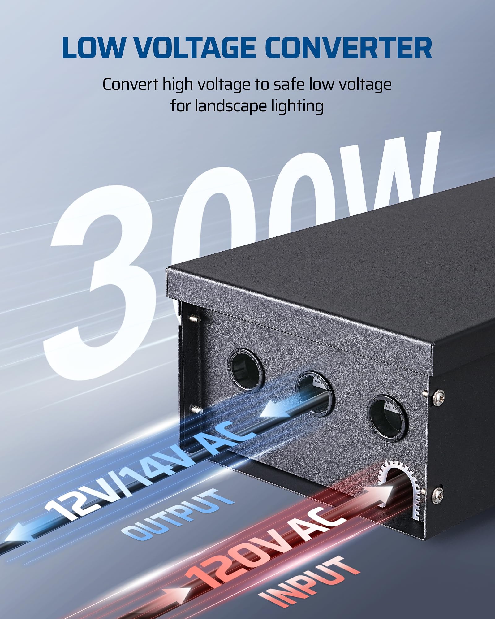 Dewenwils 300W Low Voltage Landscape Transformer Wifi With 3 Zones, Outdoor Smart Low Voltage Transformer, 120V Ac To 12/14V Ac,