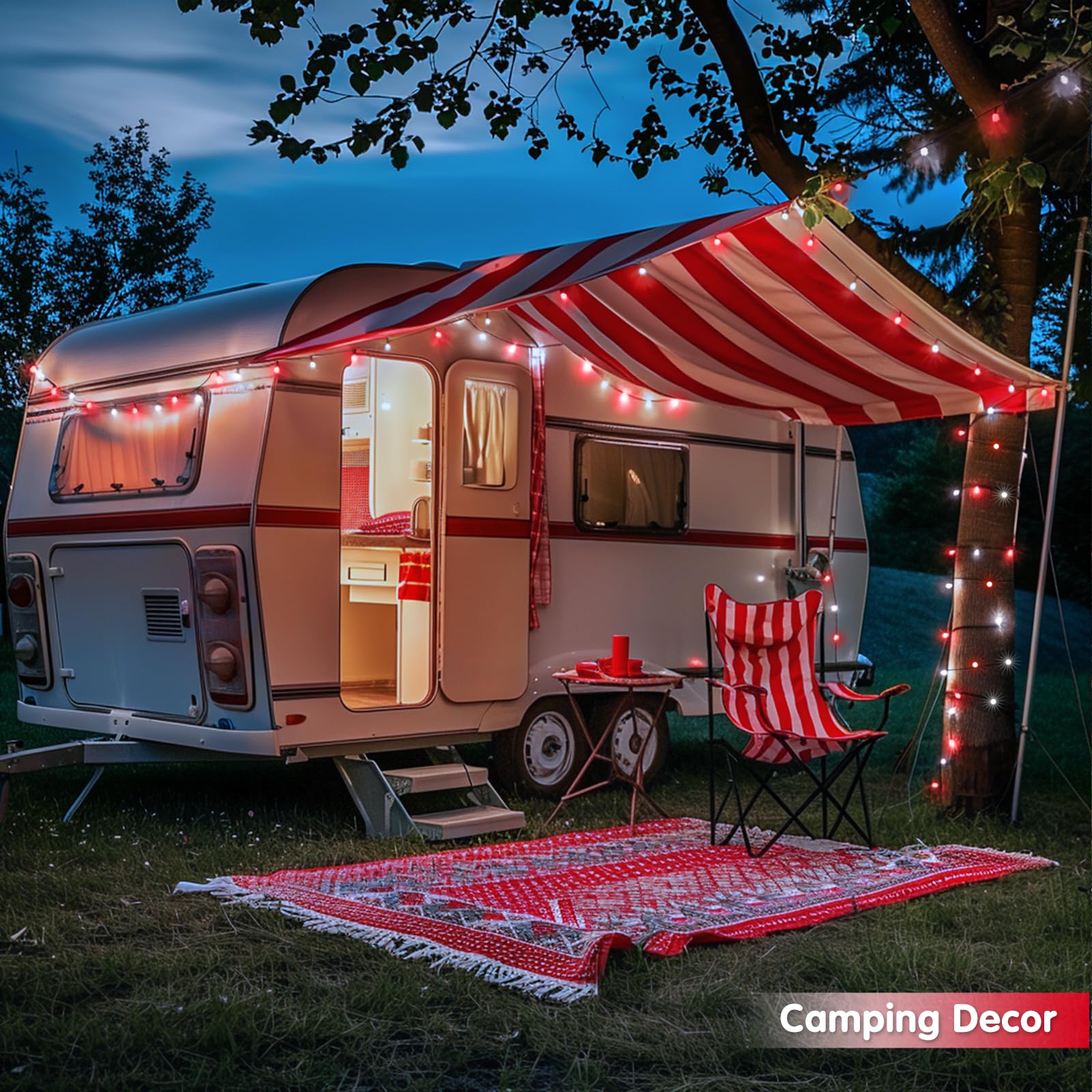 Jmexsuss 2 Pack Red And White Christmas Lights, Each 100 Led 33Ft Solar String Lights Outdoor Waterproof, 8 Modes Green Wire Solar Lights For Outside Tree Garden Patio Party Decoration