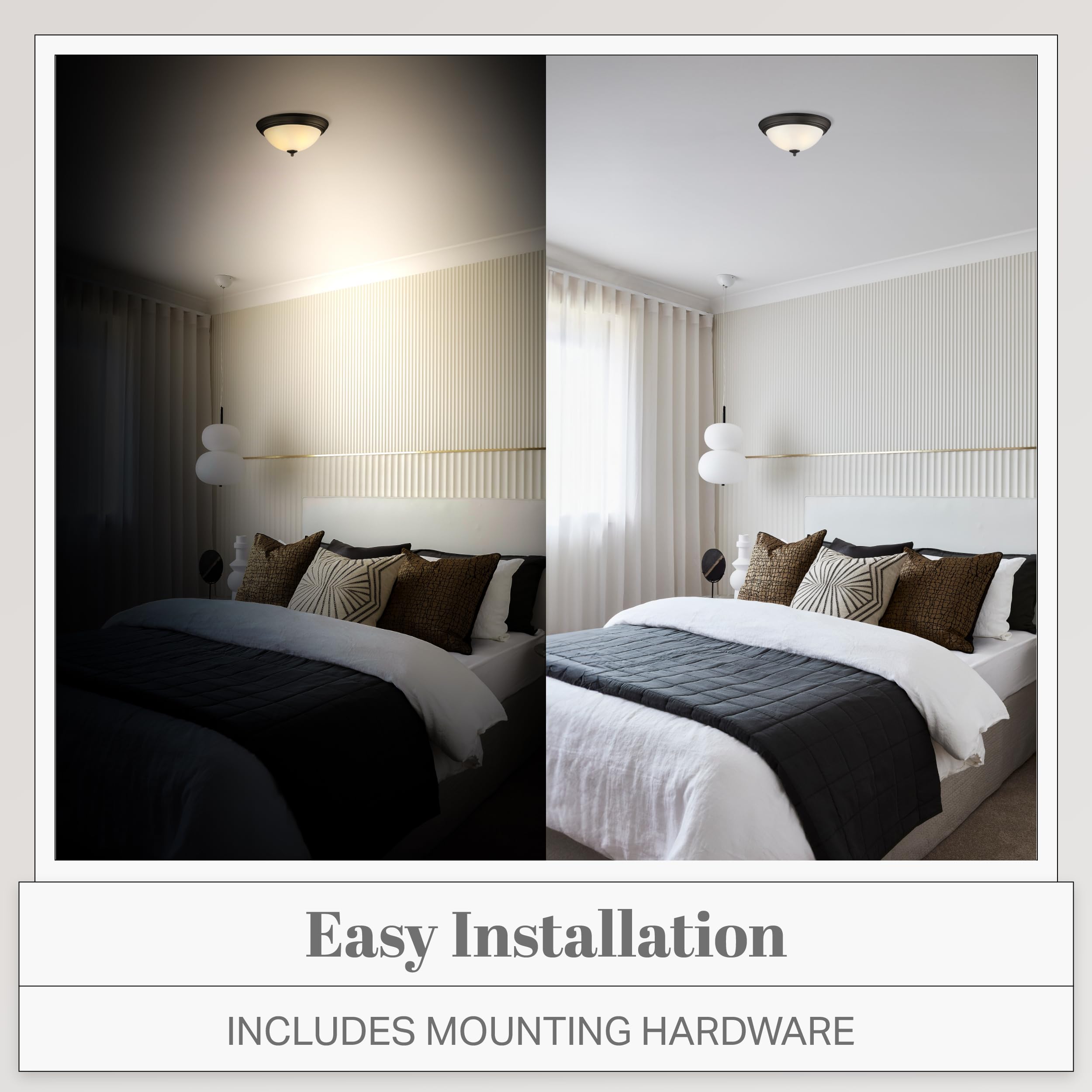 Designers Fountain Flush Mount Ceiling Light, 2-Pack, 11 Inch Led Frosted Glass Lighting Fixture For Kitchen, Bedroom, Bathroom, And Hallway, Oil Rubbed Bronze, D333M-11Fm-Orb2