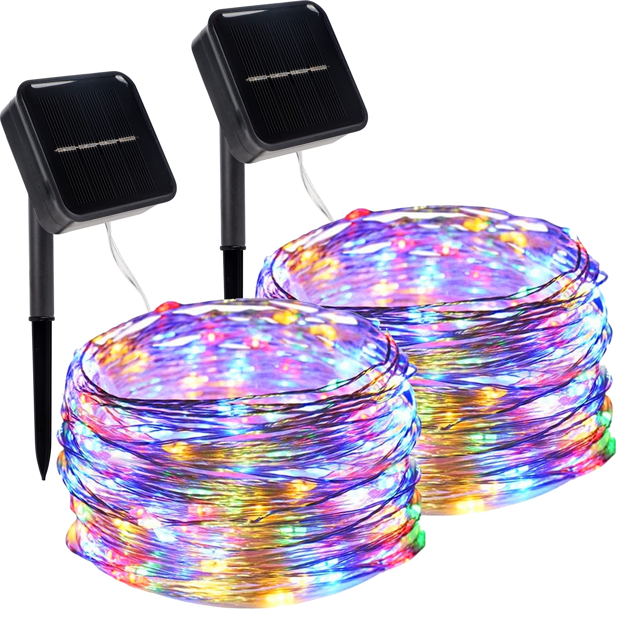 Twinkle Star Solar String Lights, 33 FT, 120 LED, Waterproof, 8 Modes, Multicolor