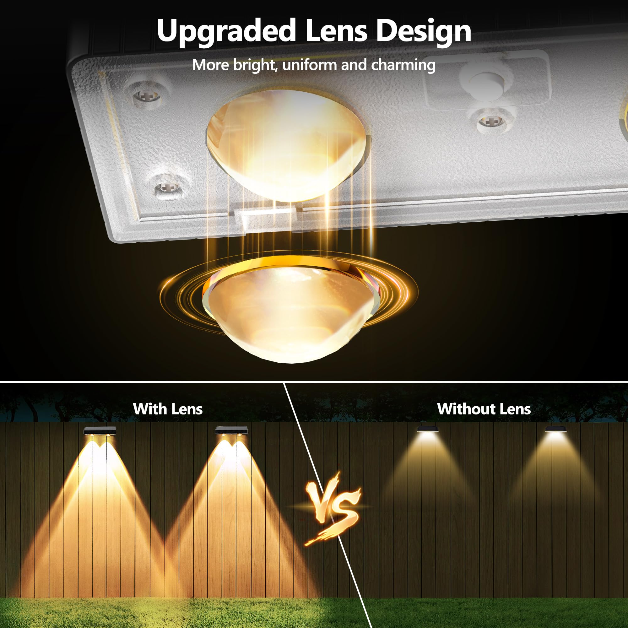 Brizled Solar Fence Lights, 6 Modes, IP65 Waterproof, 8 Pack, Warm White & Cool White & Natural White