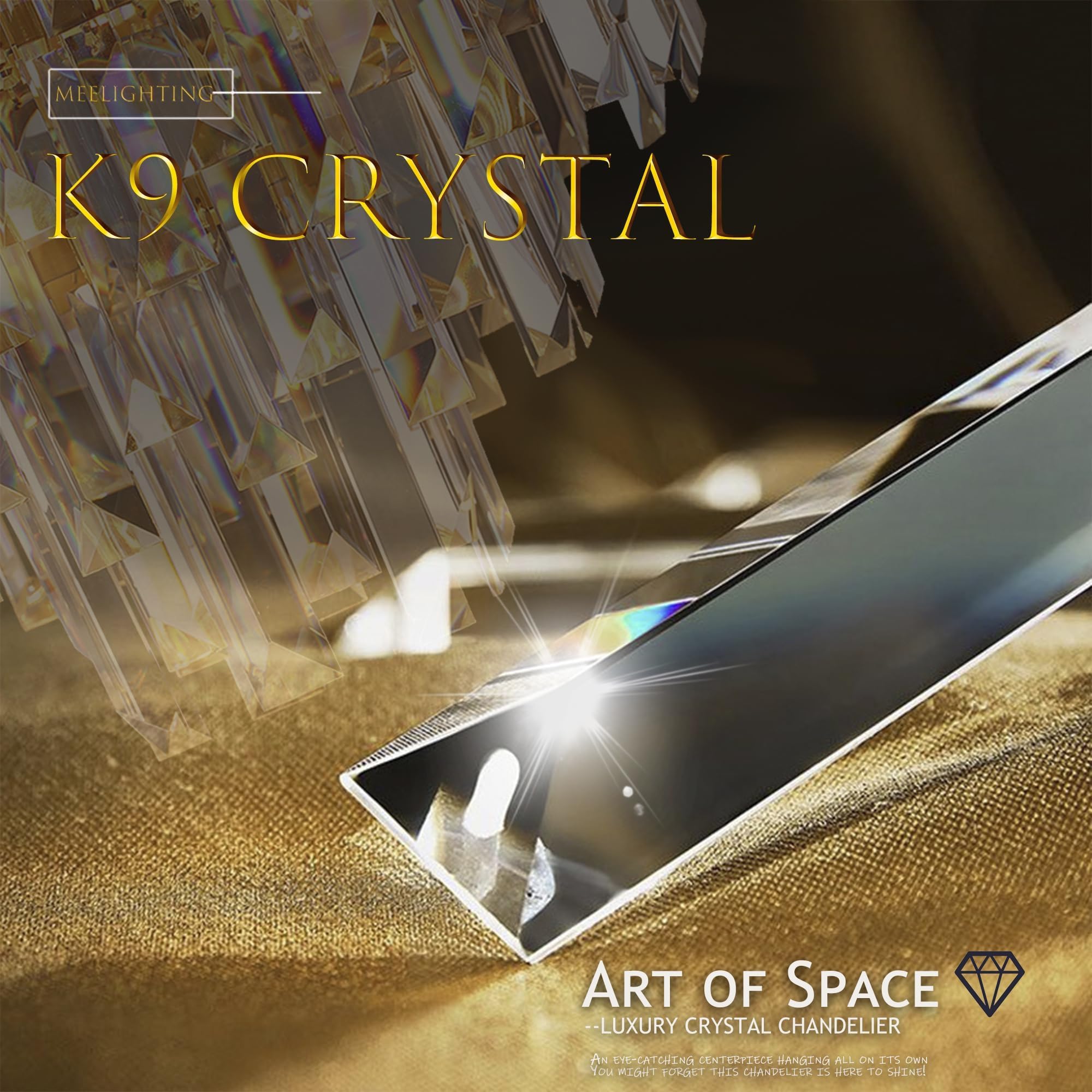 Meelighting Luxury Crystal Chrome Chandelier Lighting Modern Contemporary Chandeliers Pendant Ceiling Lamp Light Fixture 7-Tier For Dining Room Living Room Hotel Showroom (24 Lights) W39.4