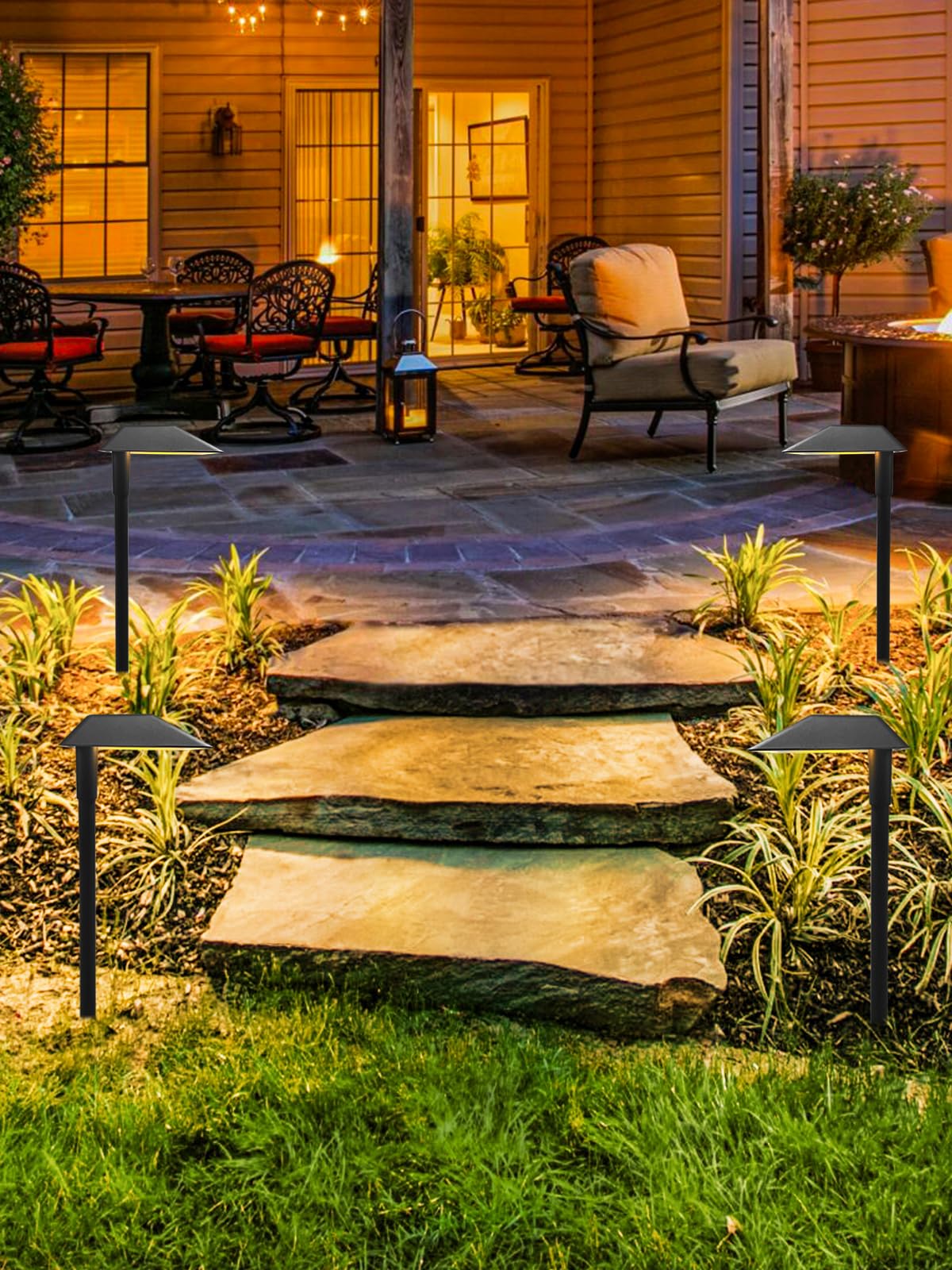 Doreio 5W Low Voltage Warm White Landscape Pathway Lights, 8 Pack, Ip66 Waterproof