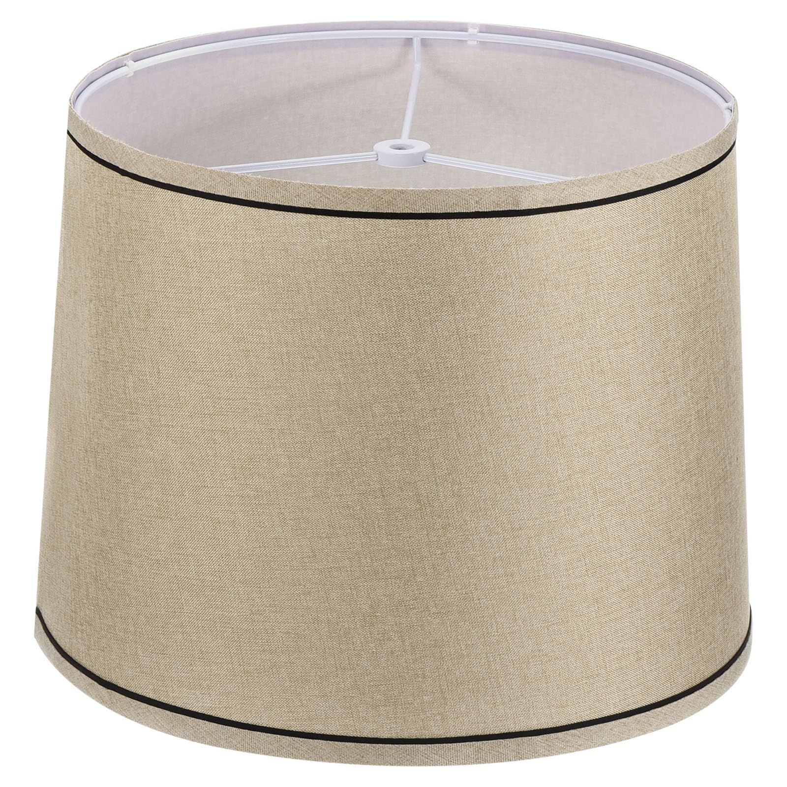 PATIKIL Drum Lamp Shade for Table/Floor Lamps, 11.4in Top x 12.6in Bottom x 9.8in High, Beige Black, Easy Assembly, Model: