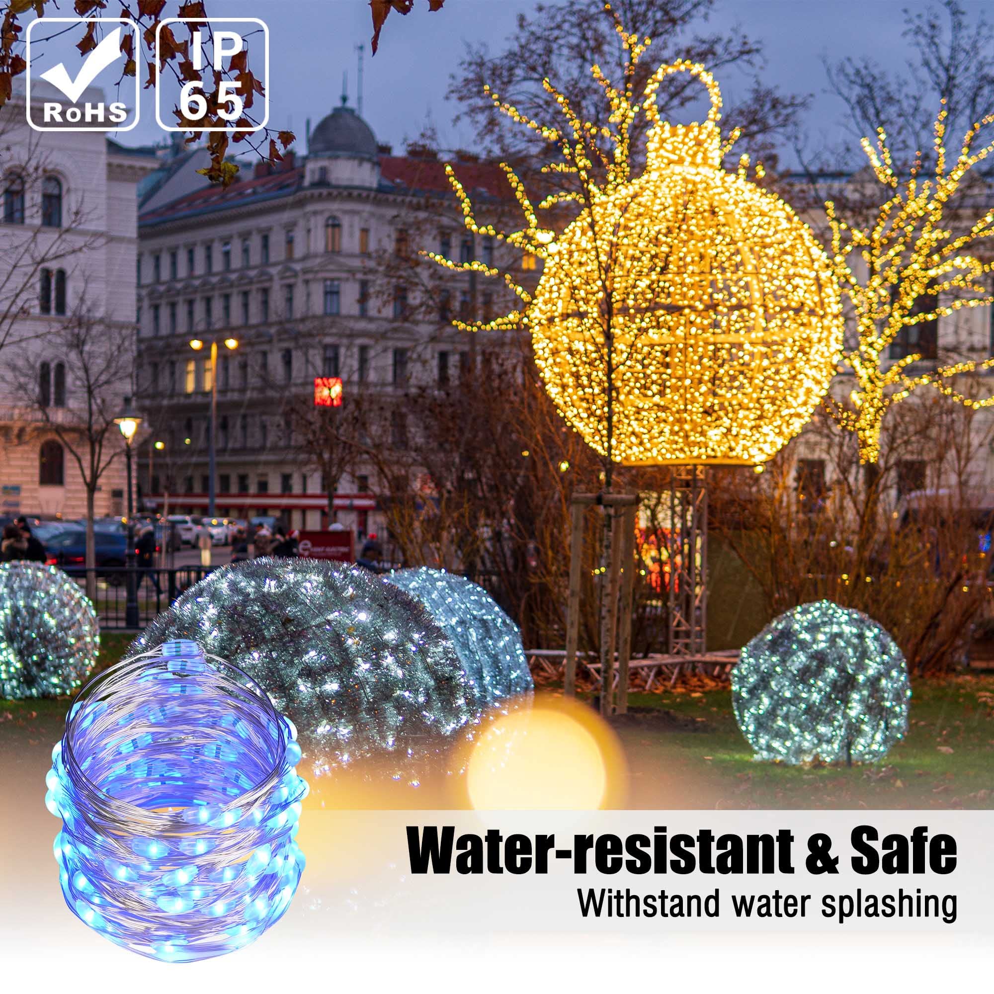 Yescom LED String Lights 33 Ft, 100 RGB Lights, 20 Colors, Remote & Bluetooth Control, 6 Modes, Multicolor