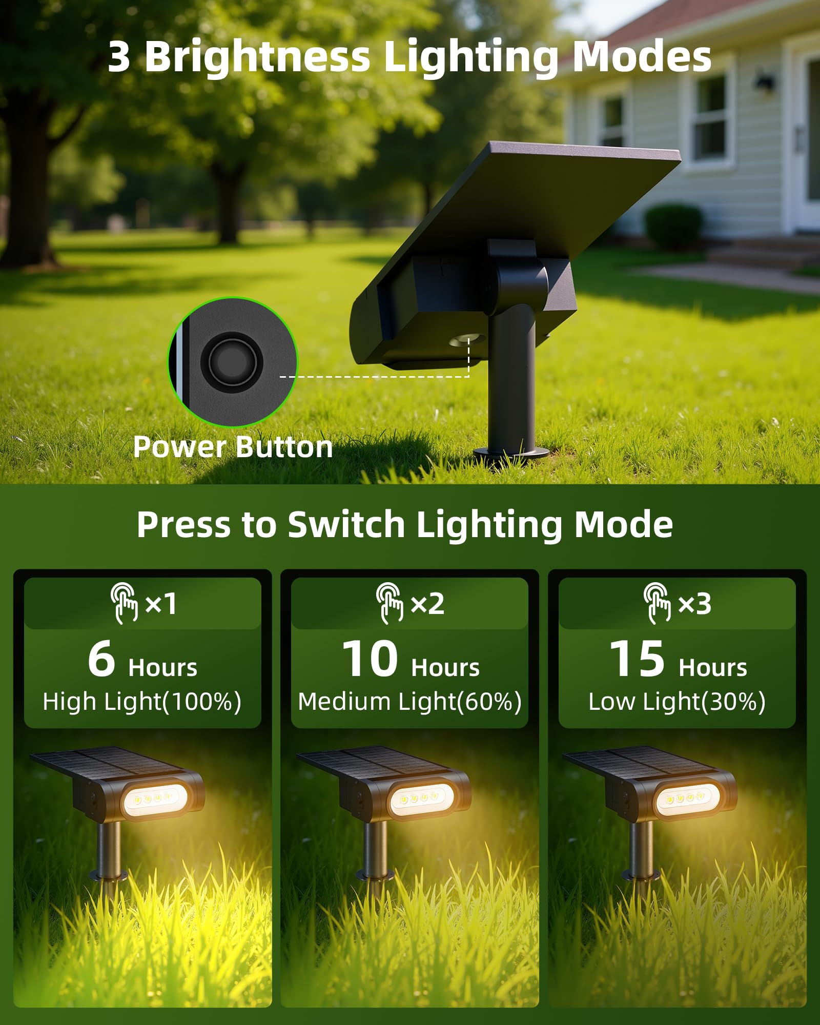 Ezvalo Solar Spot Lights Outdoor Waterproof Ip67  3 Lighting Modes Landscape Spotlights  Efficient King-Size Leds  Solar Powered For Garden Yard Pathway (6Pack-Warm White)