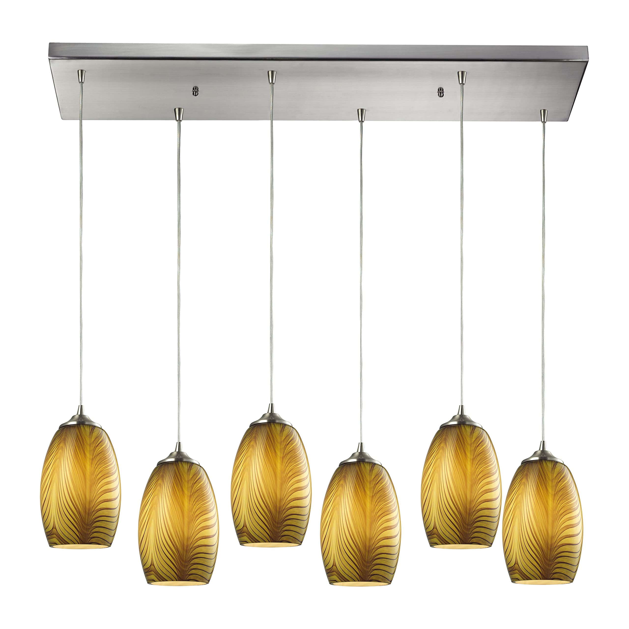 Elk Home Tidewaters Multi Pendant Light, Satin Nickel, Configurable, 30&quot;W X 9&quot;D X 10&quot;H