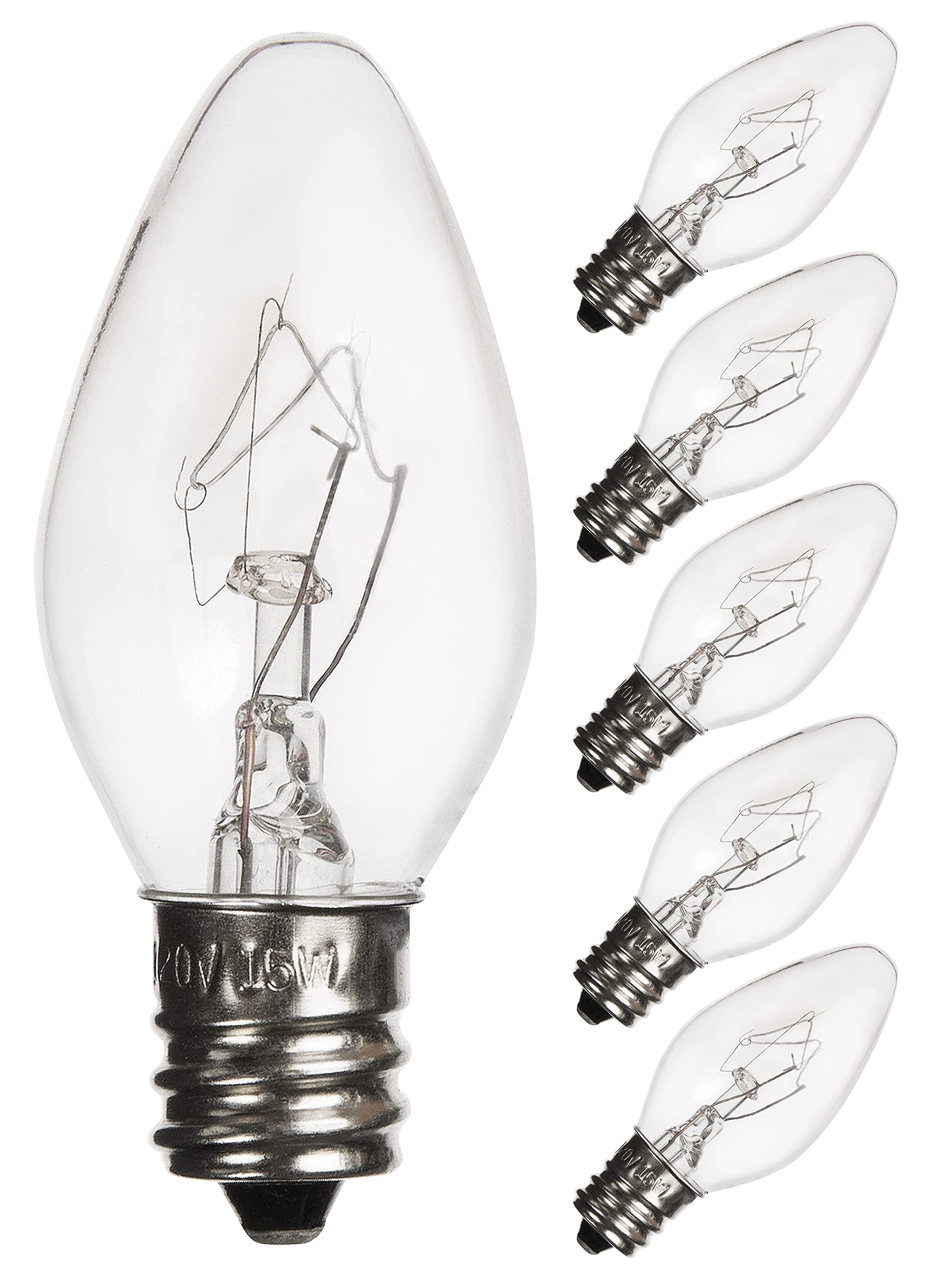 Ohlgt Himalayan Salt Lamp Replacement Bulbs, 15 Watt E12 Socket, 6 Pack, Long Lasting Incandescent