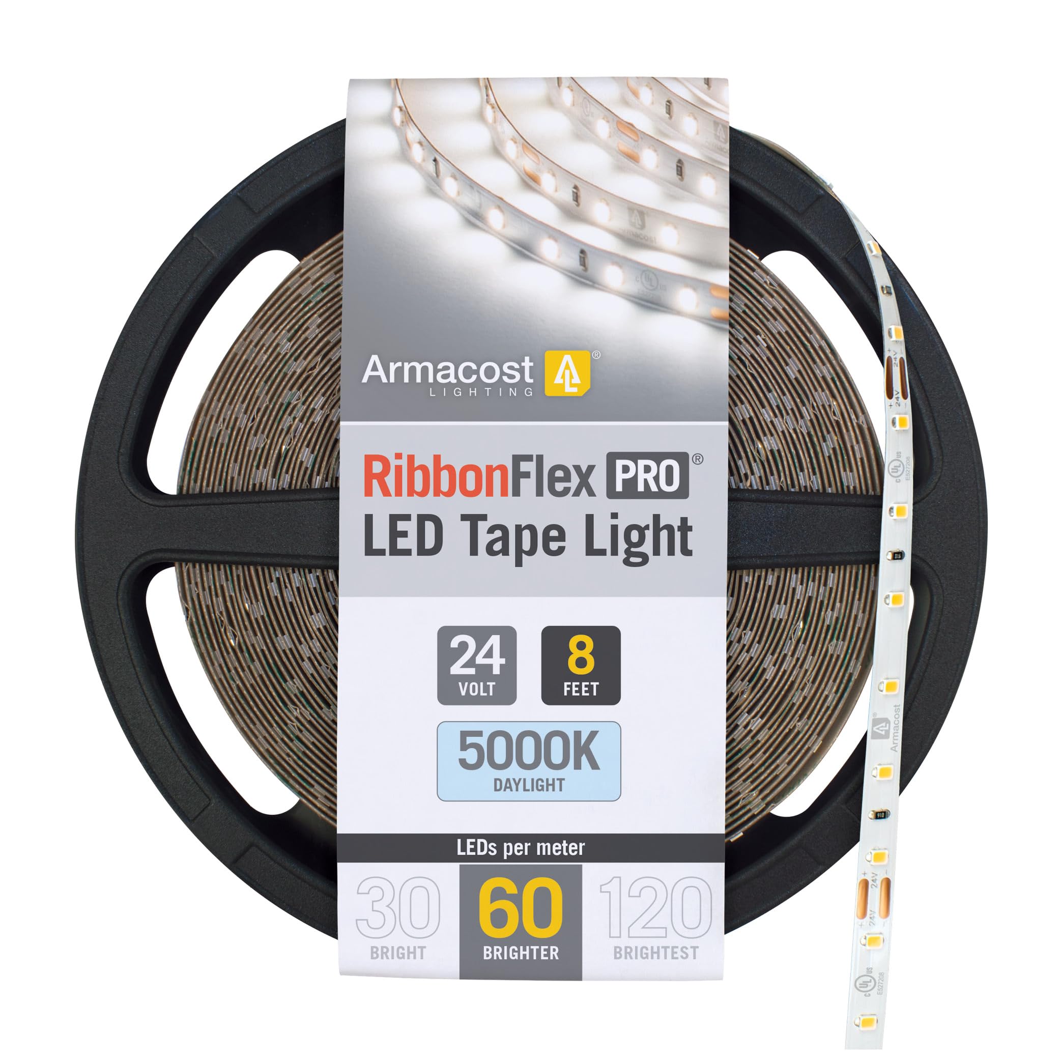 Armacost Lighting Ribbonflex Pro 24V White Led Strip Lights 60 Led/M  5000K  8.2 Ft 165215