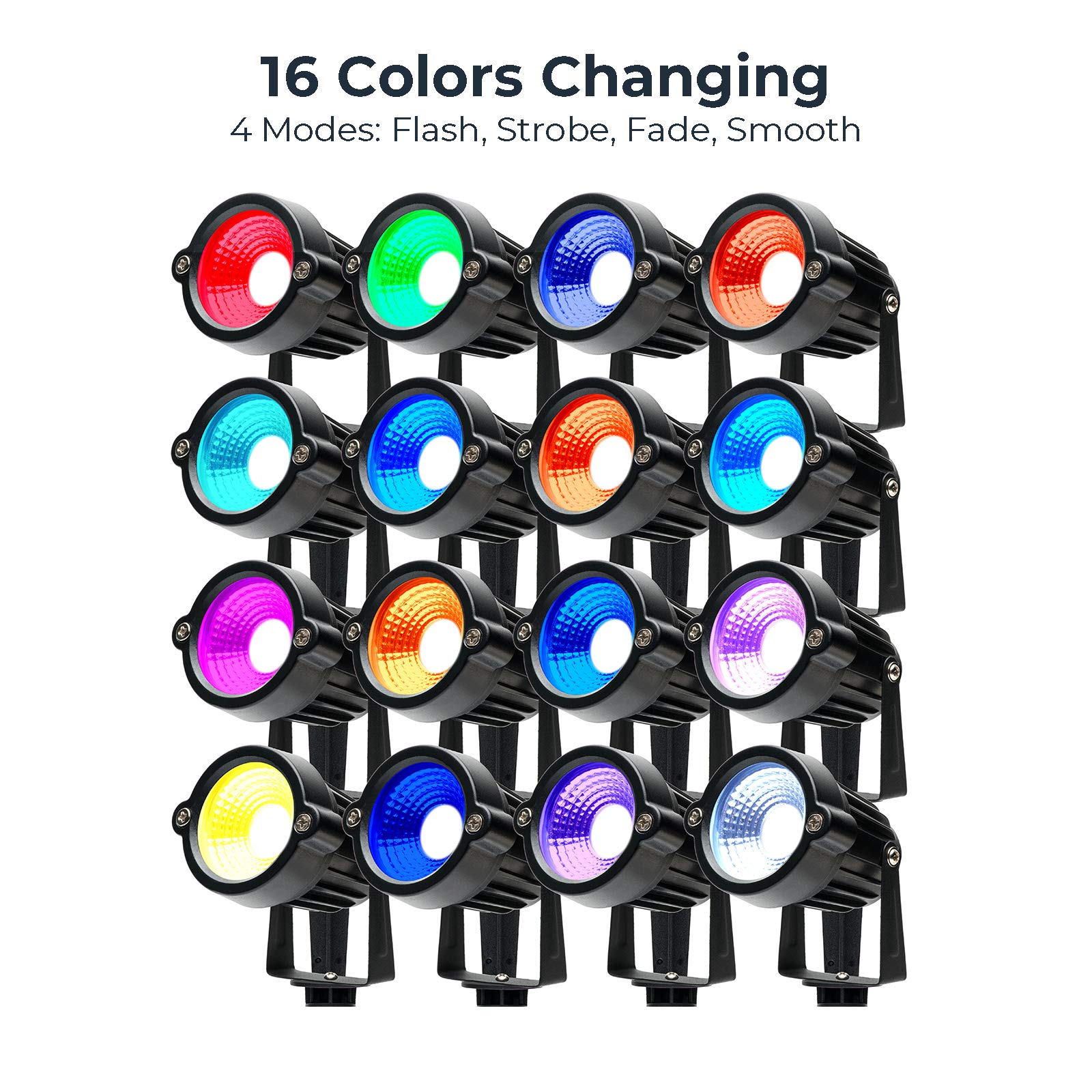 S SMIFUL Halloween Spot Lights Outdoor, RGB, 5W, Waterproof, 6 FT Cord, 6 Lights, Model RGB1