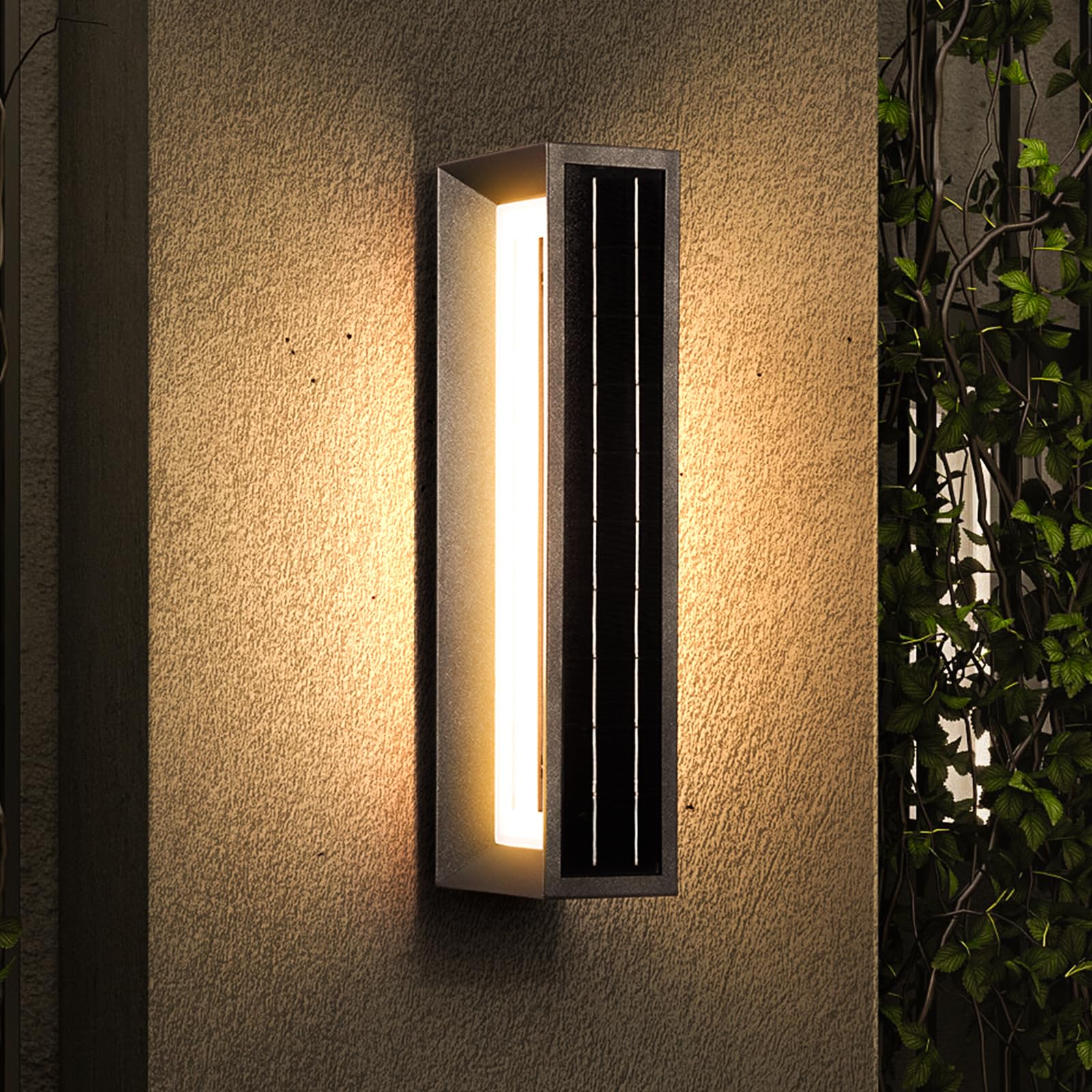 PAKEDANDUN Solar Exterior Lighting Fixtures, 20.5 Waterproof Front Porch Light, 3000K LED Outdoor Sconce Lights, Modern Outdoor 
