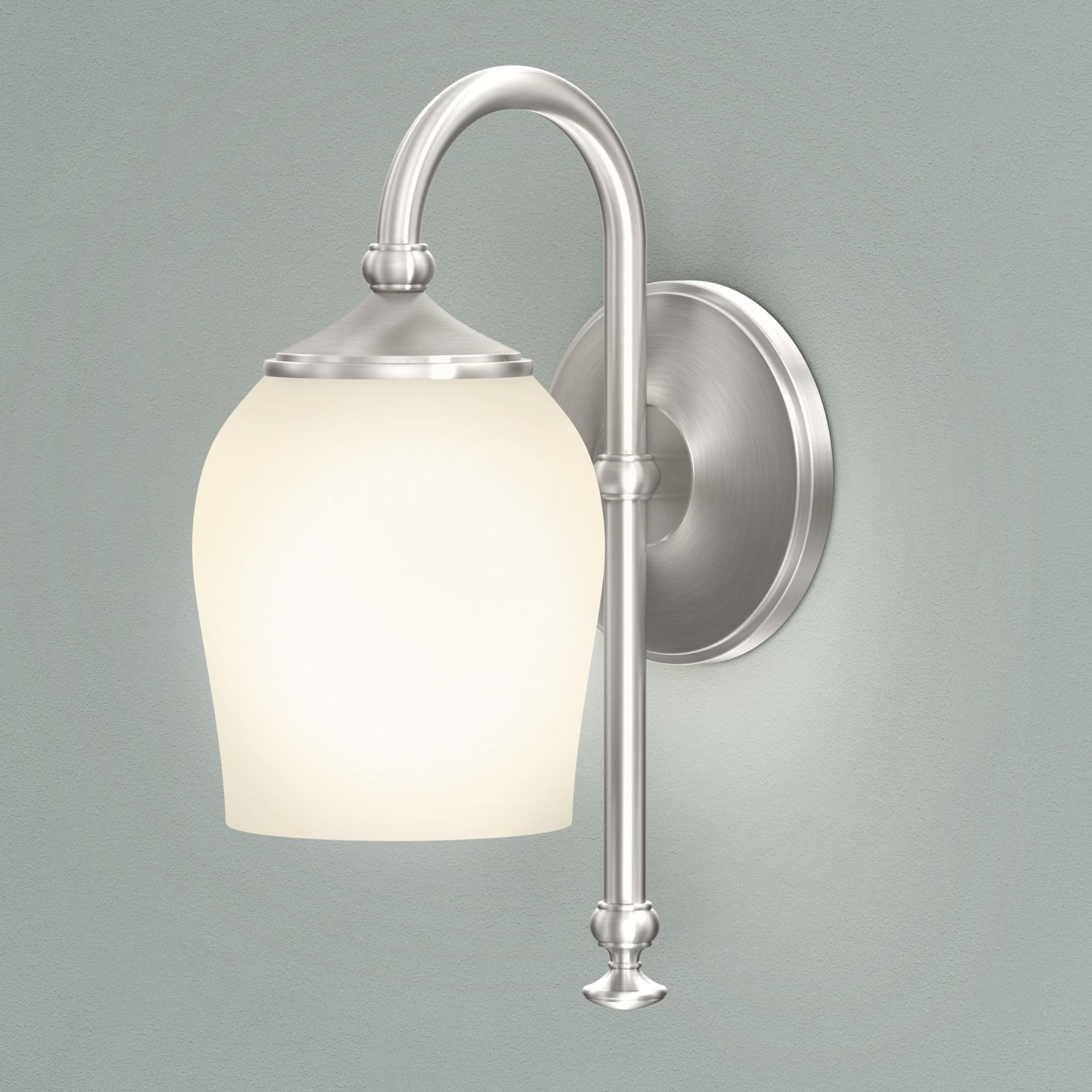 Gatco Tavern Single Sconce, Satin Nickel, Glass, 4.75W X 11.13H, Model 1621