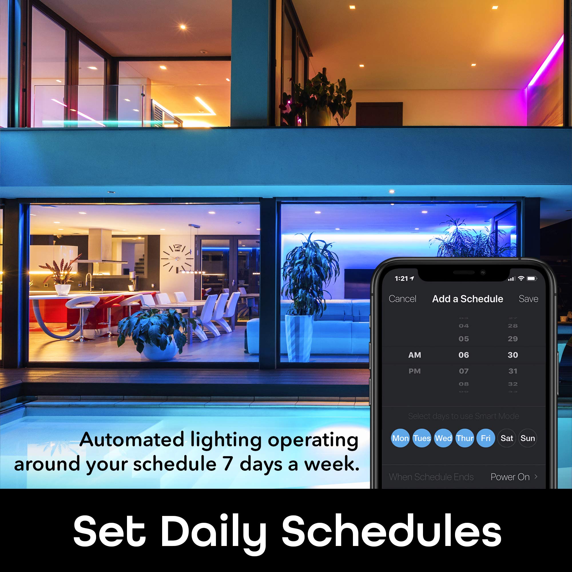 Geeni Smart LED Strip Lights, RGBWW Color Changing, 9.8FT, Weatherproof, Dimmable, Works with Alexa & Google Home, Model GN-EW005-999S