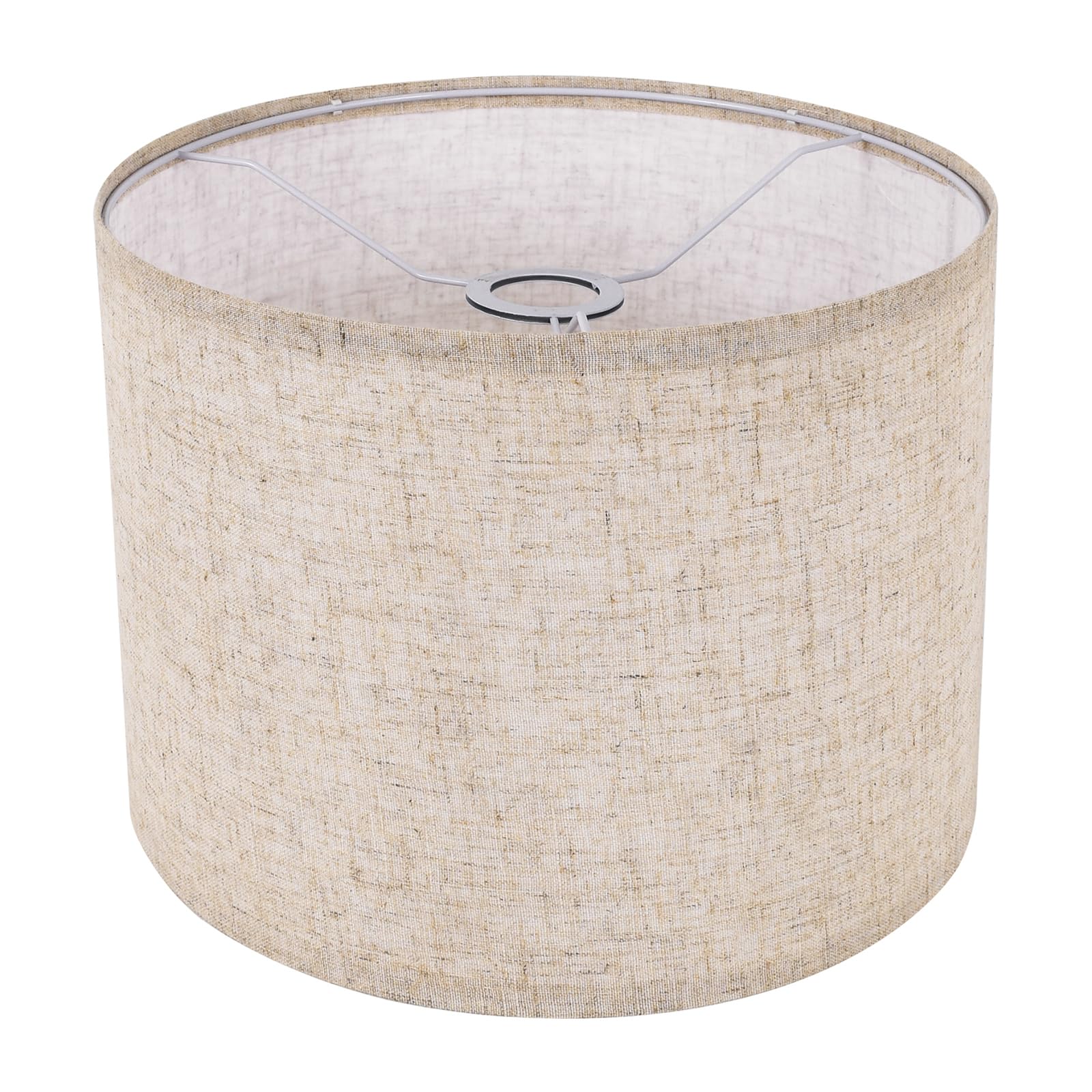Small Lamp Shade, Beige Drum Lampshade 8.7''Top X 8.7'' Bottom X 7.9'' High, Replacement Lamp Shade Natural Linen Hand Crafted For Table Lamps Floor Lamps Chandelier Lamp, Easy Assembly Required