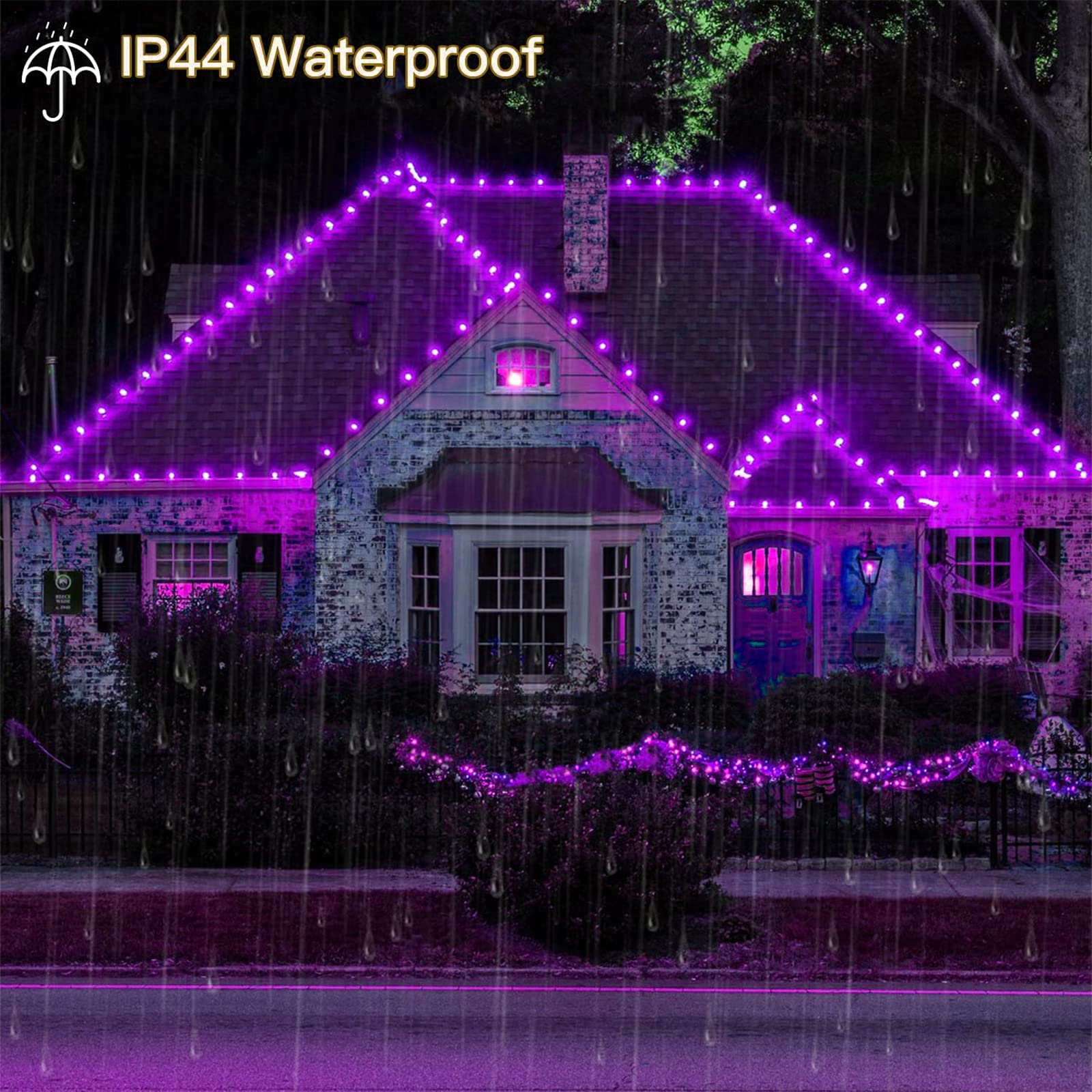 FULLBELL String Lights, 100LED 33Ft Purple Flower Lights, 8 Modes, Indoor/Outdoor Decor, Model FLEDSTL10M100D