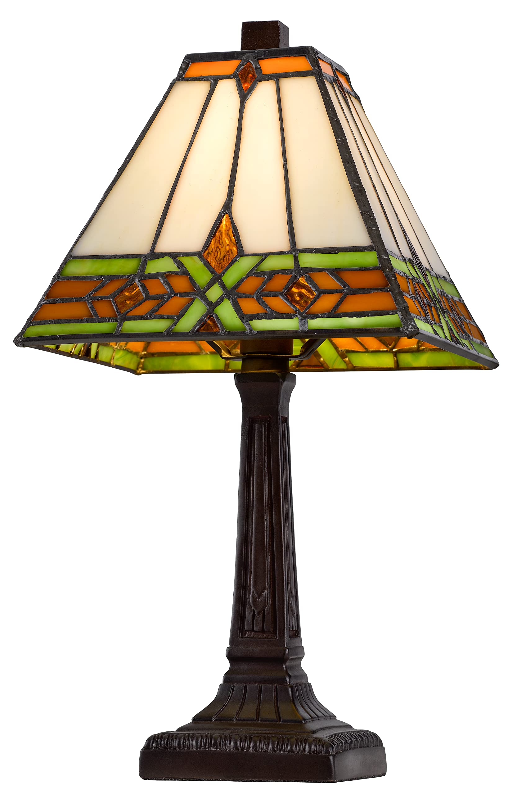 Cal Lighting Bo-3115Ac 40W Metal And Resin Tiffany Accent Lamp, Dark Bronze