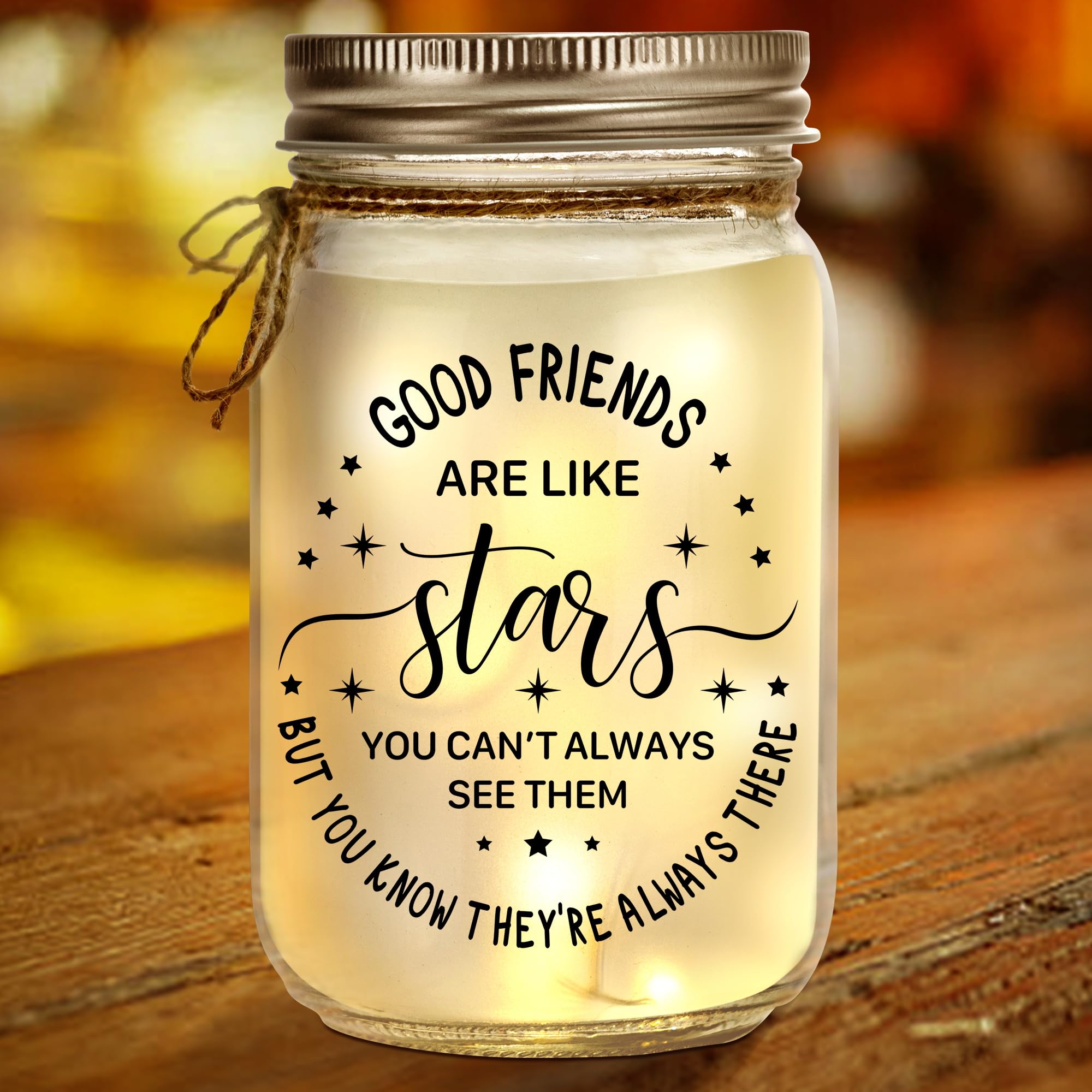 Kenon Mason Jar Night Light For Bestie, Birthday Day Gifts For Women, Home Decoration Lights, Personalized Mason Jar Mothers Day