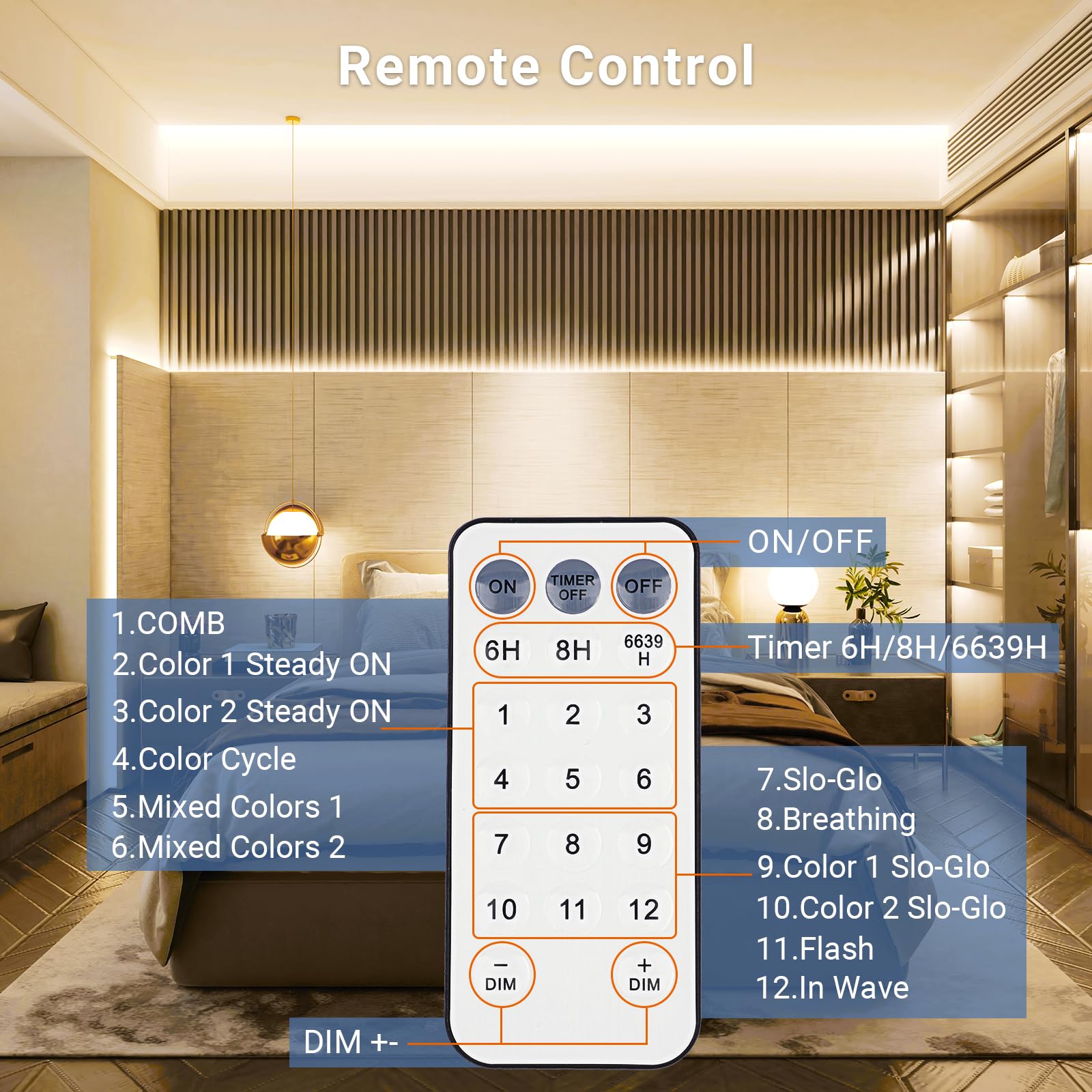 OMIKA LED Strip Lights, 9.9Ft 90LED, Tunable White 2700K-6000K, USB Dimmable, Remote, Cuttable, Indoor/Outdoor