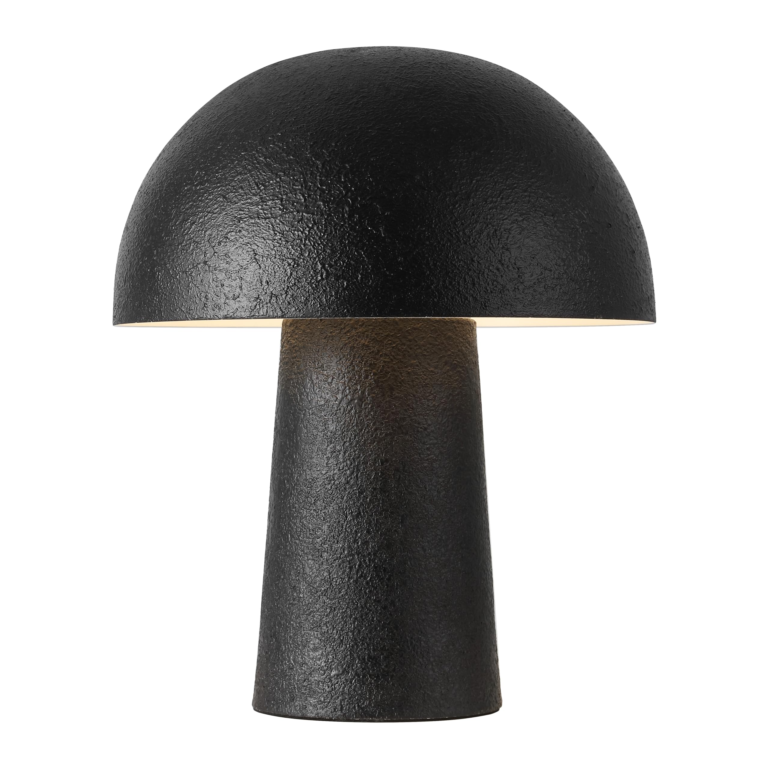 SAFAVIEH Lighting Collection Modern Kieza Black 12-inch Mushroom Table Lamp for Bedroom, Living Room, Home Office, Desk, Nightst