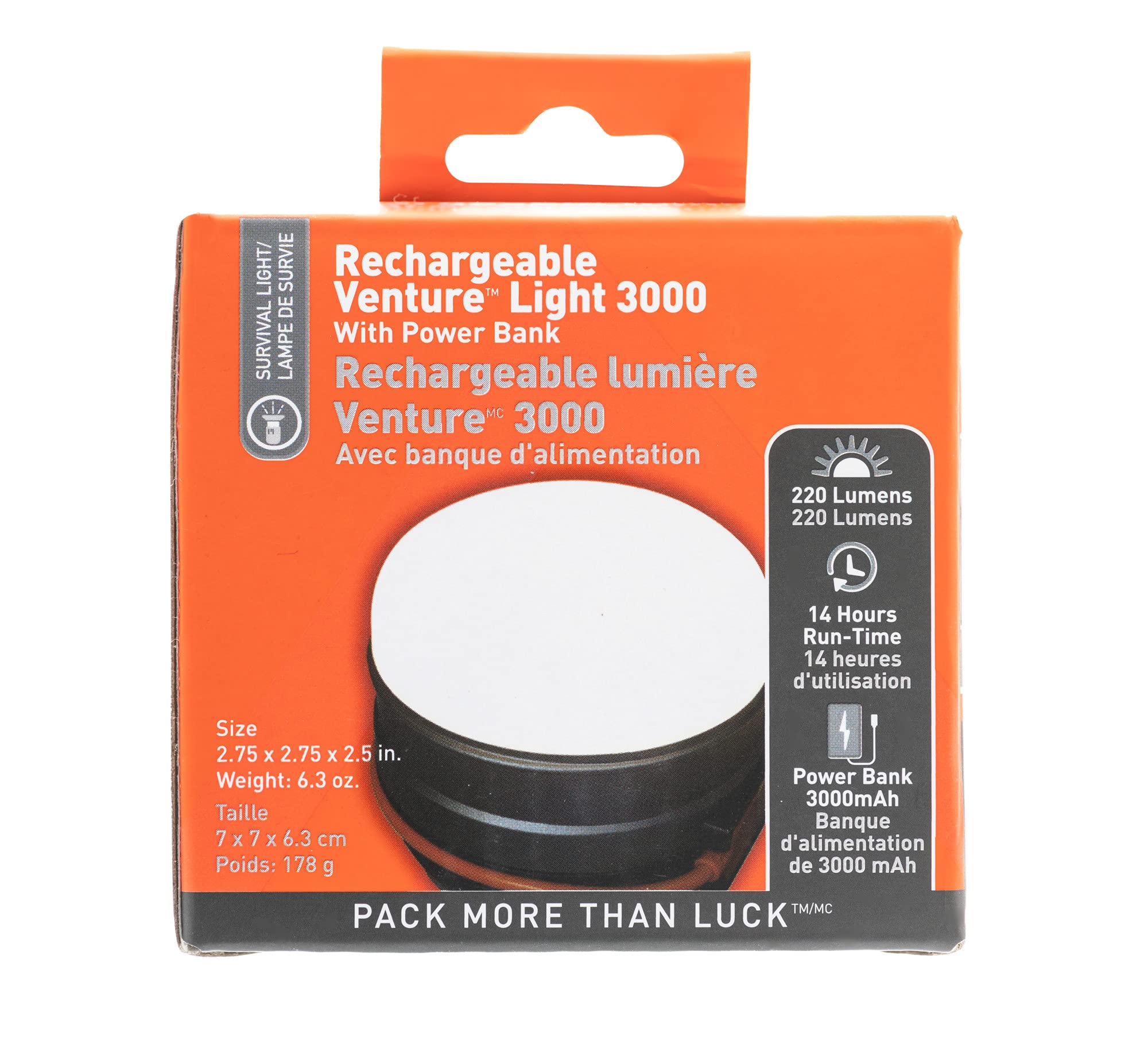 Survive Outdoors Longer Venture 3000 Rechargeable Led Camping Light With Power Bank