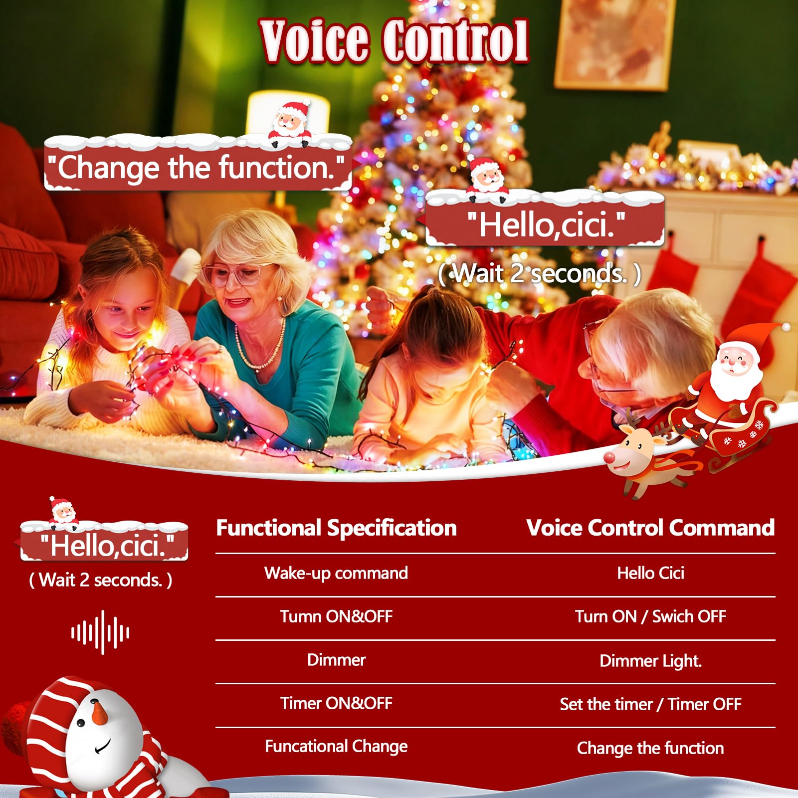 Voice Control 88Ft 240Led Smart Christmas String Lights Outdoor/Indoor | String Lights Plug In With Remote  12Modes  7Voice Commands & Timers  Christmas Twinkle Light For Xmas Tree Decor (Multicolor)