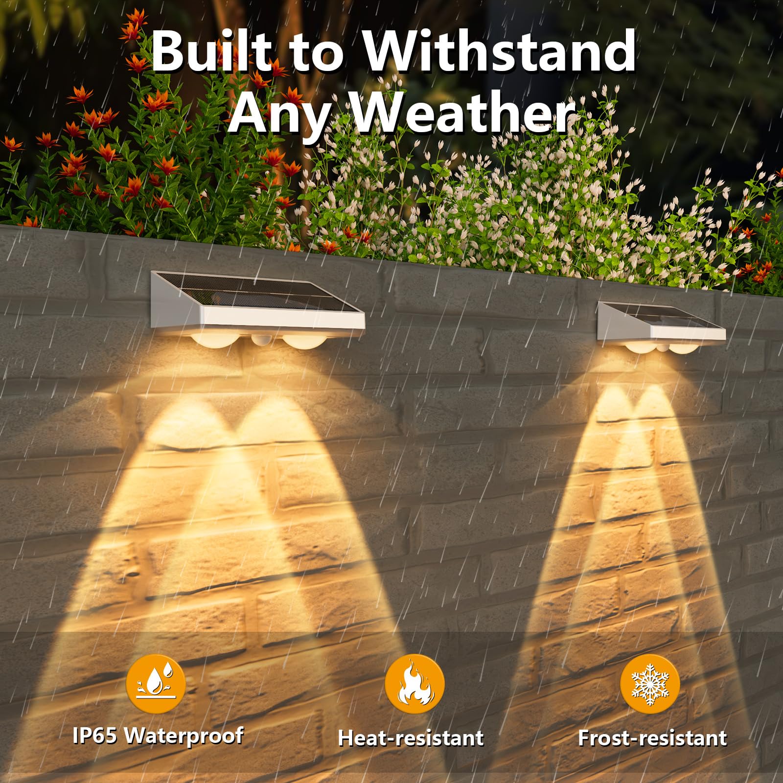 NIORSUN Solar Fence Lights, 12 Pack Waterproof LED Bulbs, Warm White, Outdoor Patio Lighting, Model LH-TB22, Durable ABS Material