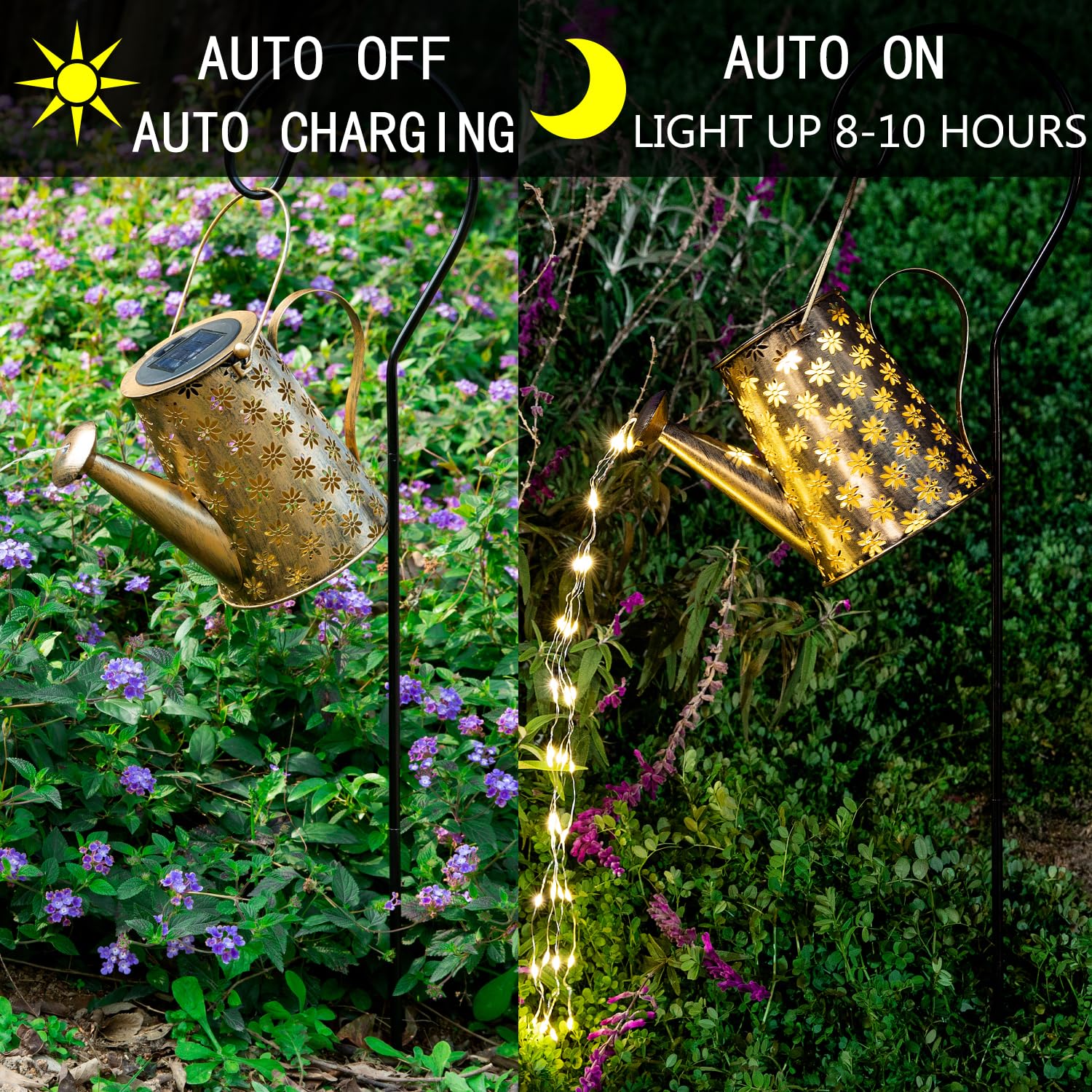 Garden Decor Solar Lights Outdoor Large Hanging Waterproof Watering Can Landscape Lights Outside Decorations For Yard Front Porc