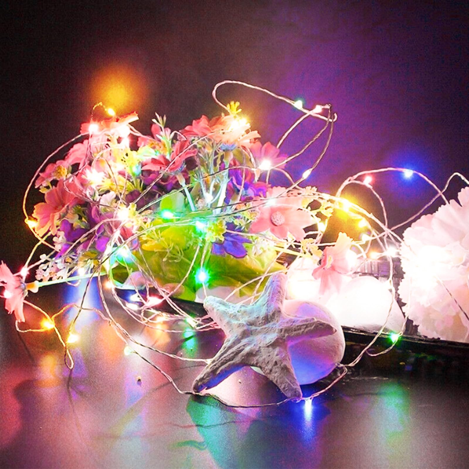 KAQ 4 Pack Fairy Lights, 20FT 60LED, Battery Operated with Remote, Waterproof, Multicolor, String Lights for Indoor/Outdoor Décor