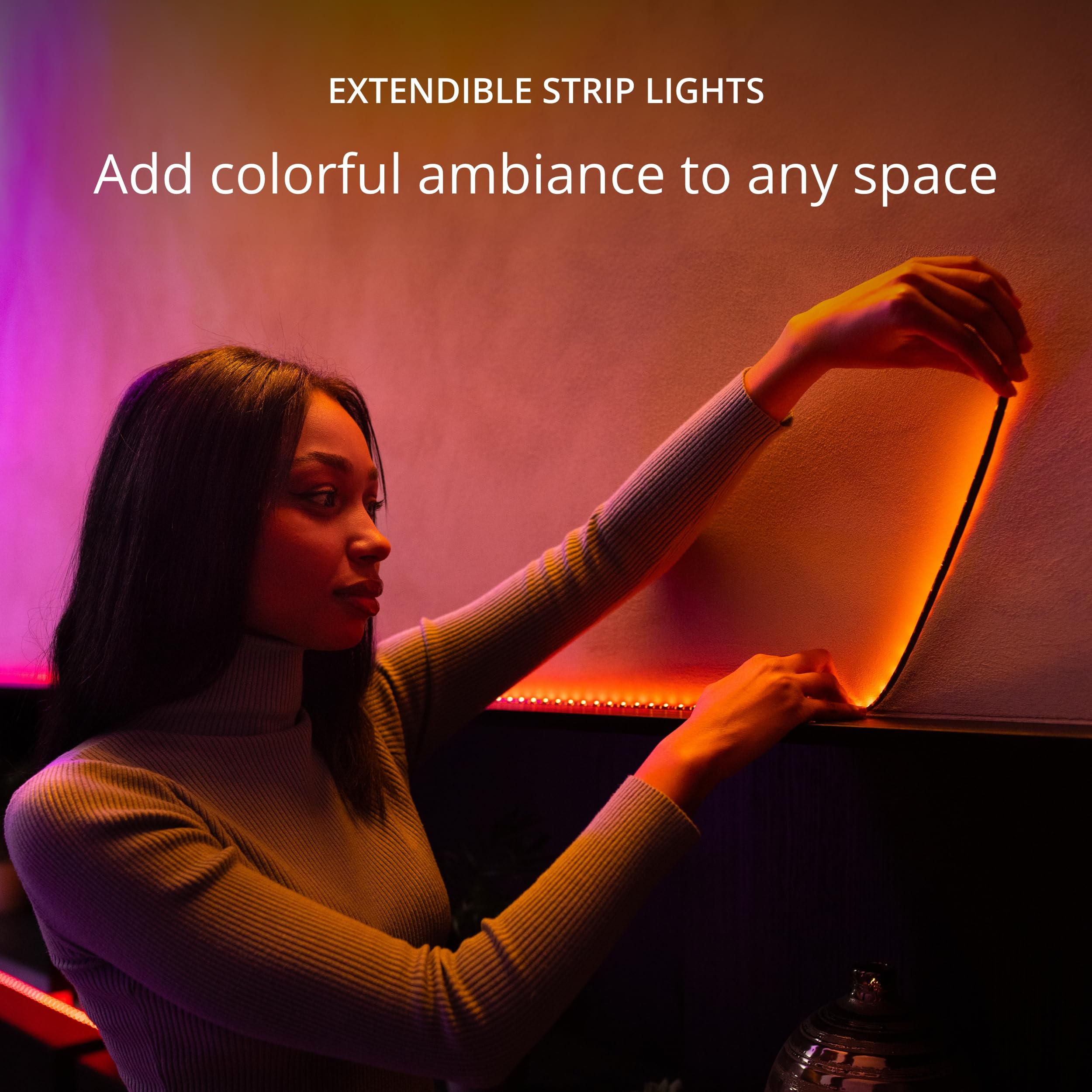 Twinkly Line Starter Kit - App-Controlled 5Ft White Led Light Strip, Rgb, Vinyl, Model Twl100Stw-Wus, Indoor Smart Home Decoration