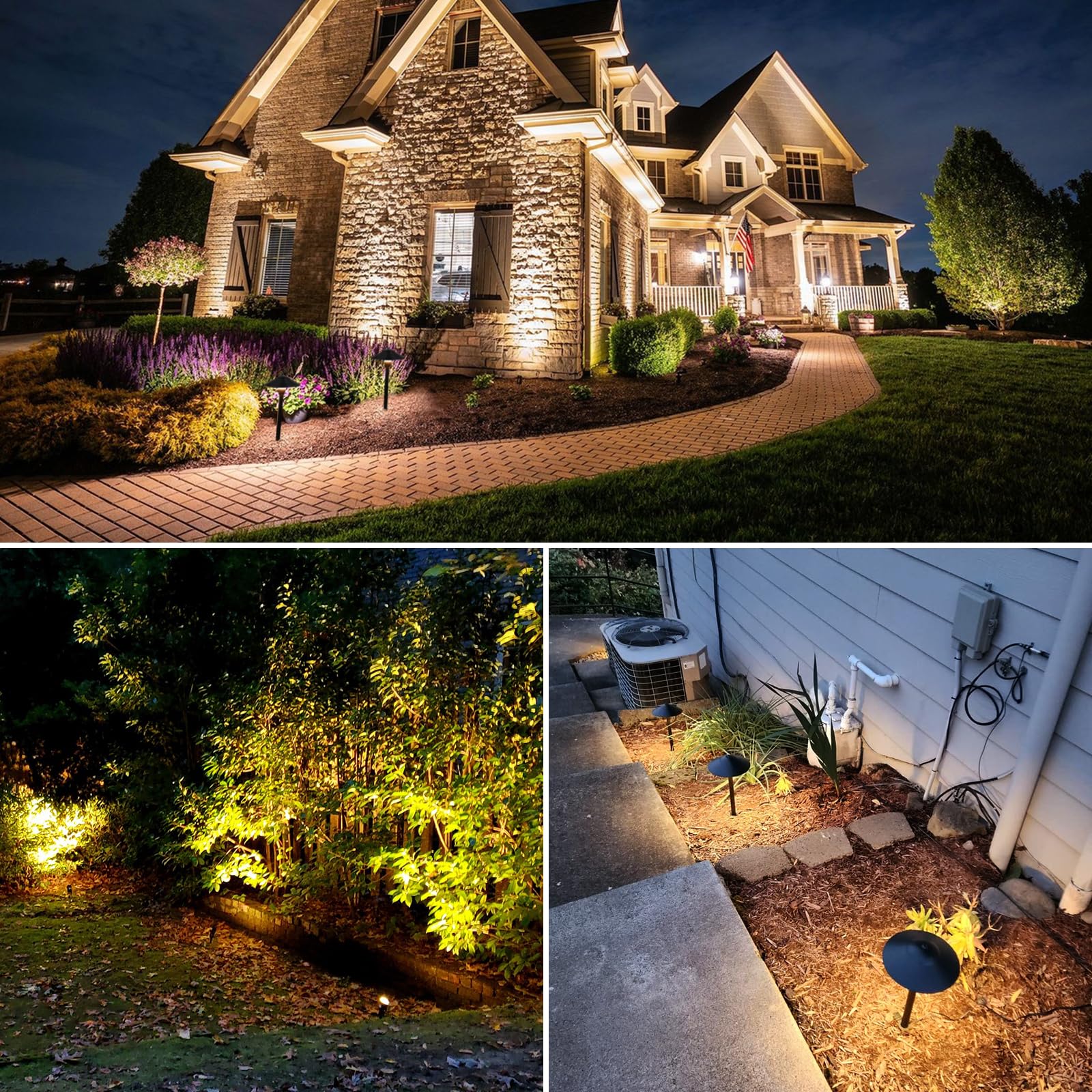 SUNVIE LED Landscape Lighting Kit - Low Voltage Aluminum Pathway Lights, Black, Model 130a51c8-d9b4-431c-a5a1-fe320d5d08