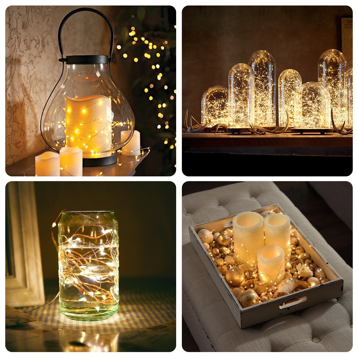 BXROIU Fairy Lights - 20 LEDs Micro Silver Wire String Lights, 6.6Ft, Battery Operated, Warm White, Ideal for Bedroom & Party Decor