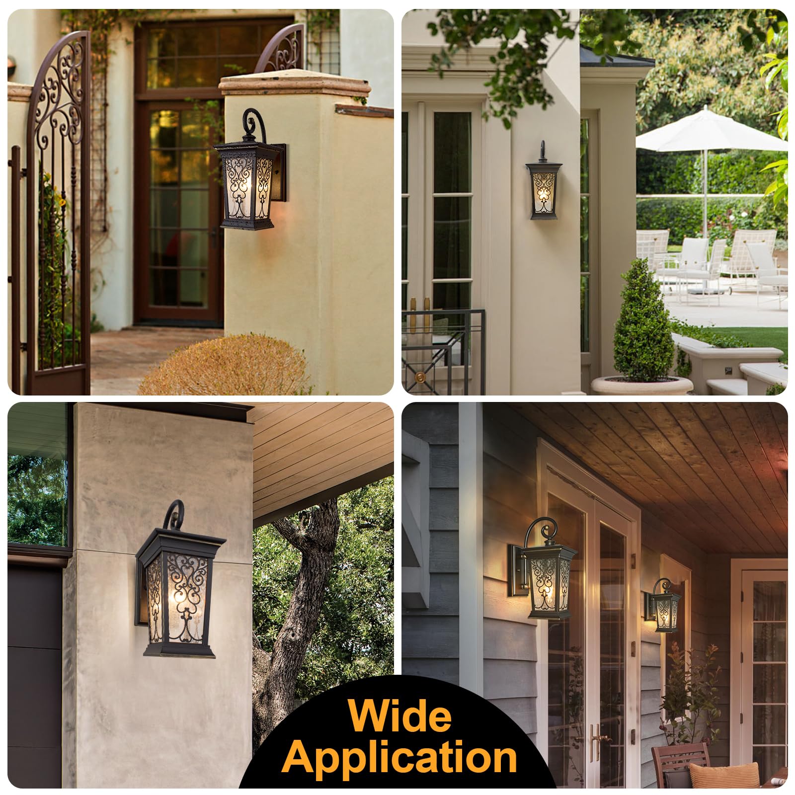 Alvime Outdoor Wall Light Fixtures  17 Inch Oil Rubbed Bronze Exterior Lighting Fixtures  Waterproof Outdoor Sconce Lights  Outside Porch Lanterns For House  Farmhouse  E26 Base&Clear Seeded Glass