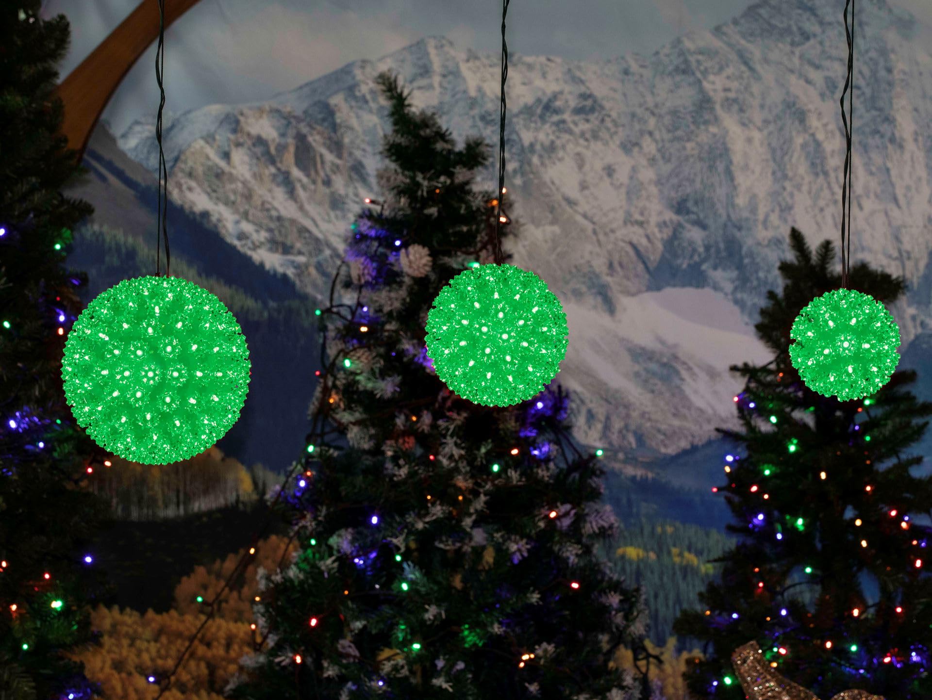 Novelty Lights 50-Light LED Starlight Sphere, Green, 5ft Hanging Cord, Model MRD-50A-2