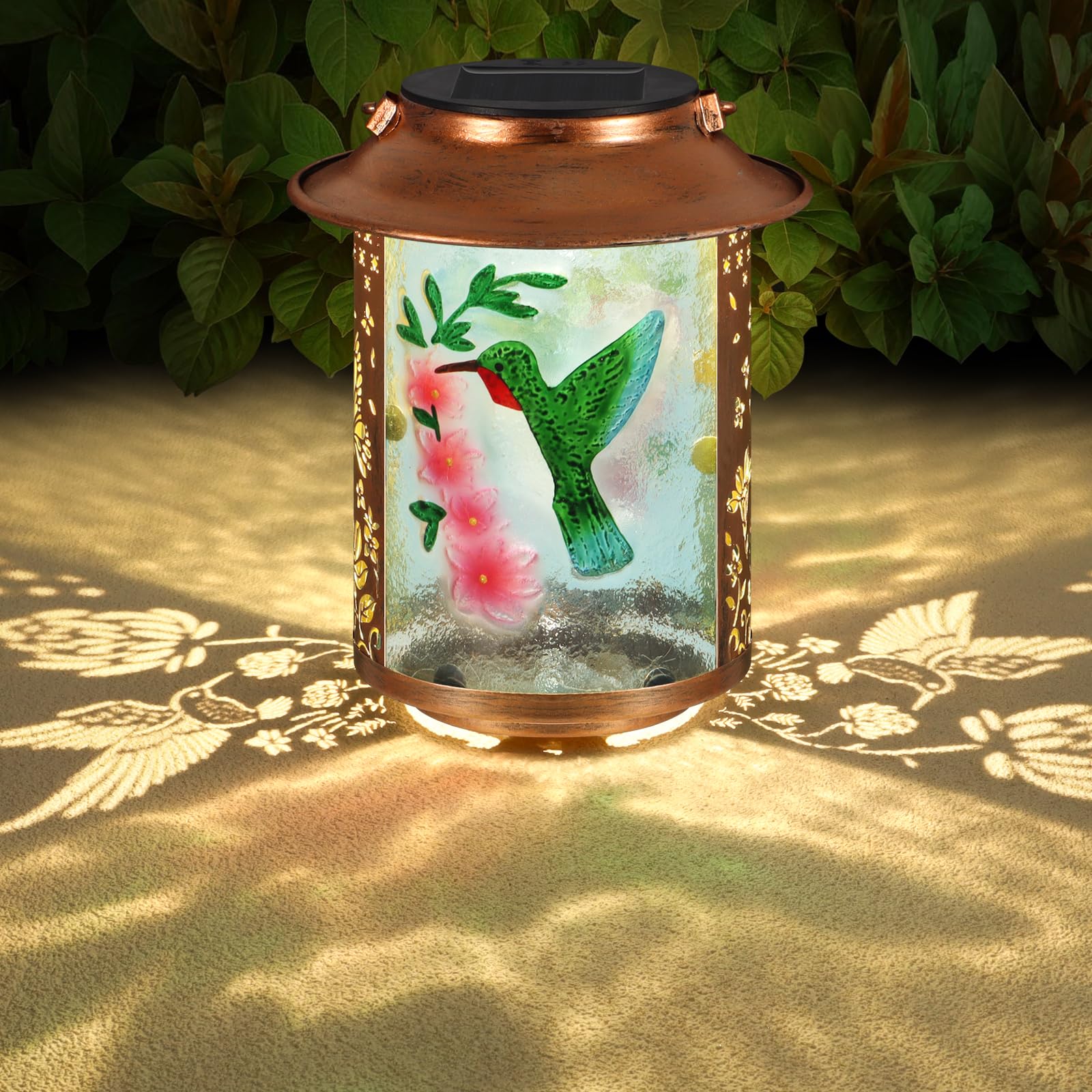 Solar Lanterns Outdoor Waterproof,Birthday Gifts for Women Mom Grandma Garden Decor,Hanging Solar Lights Wall Mount Decorations 
