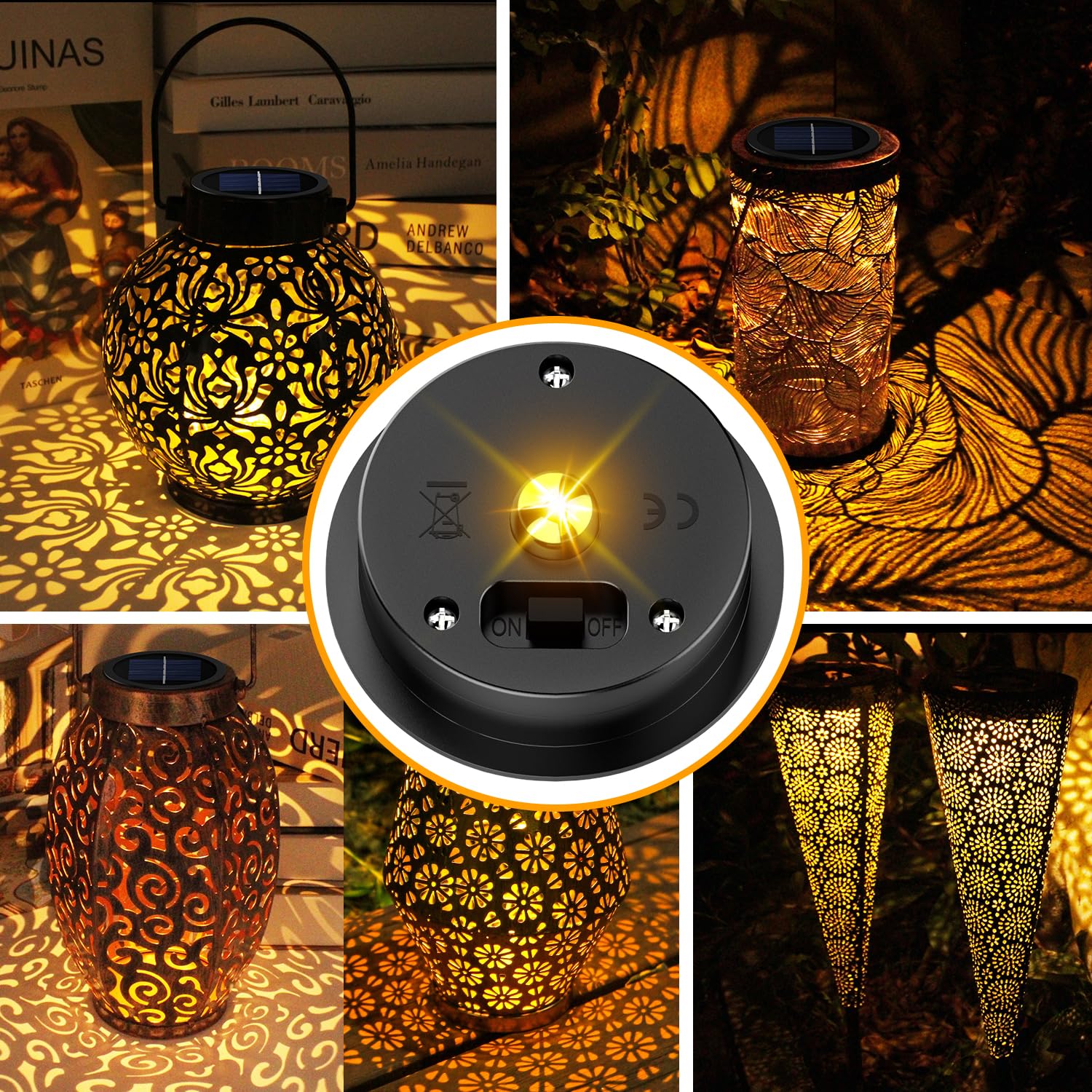 4 Pack Replacement Solar Light Parts(Top Size 2.76 Inches, Bottom Size 2.36 Inches),7 Lumens Warm White Led Waterproof Solar Lig