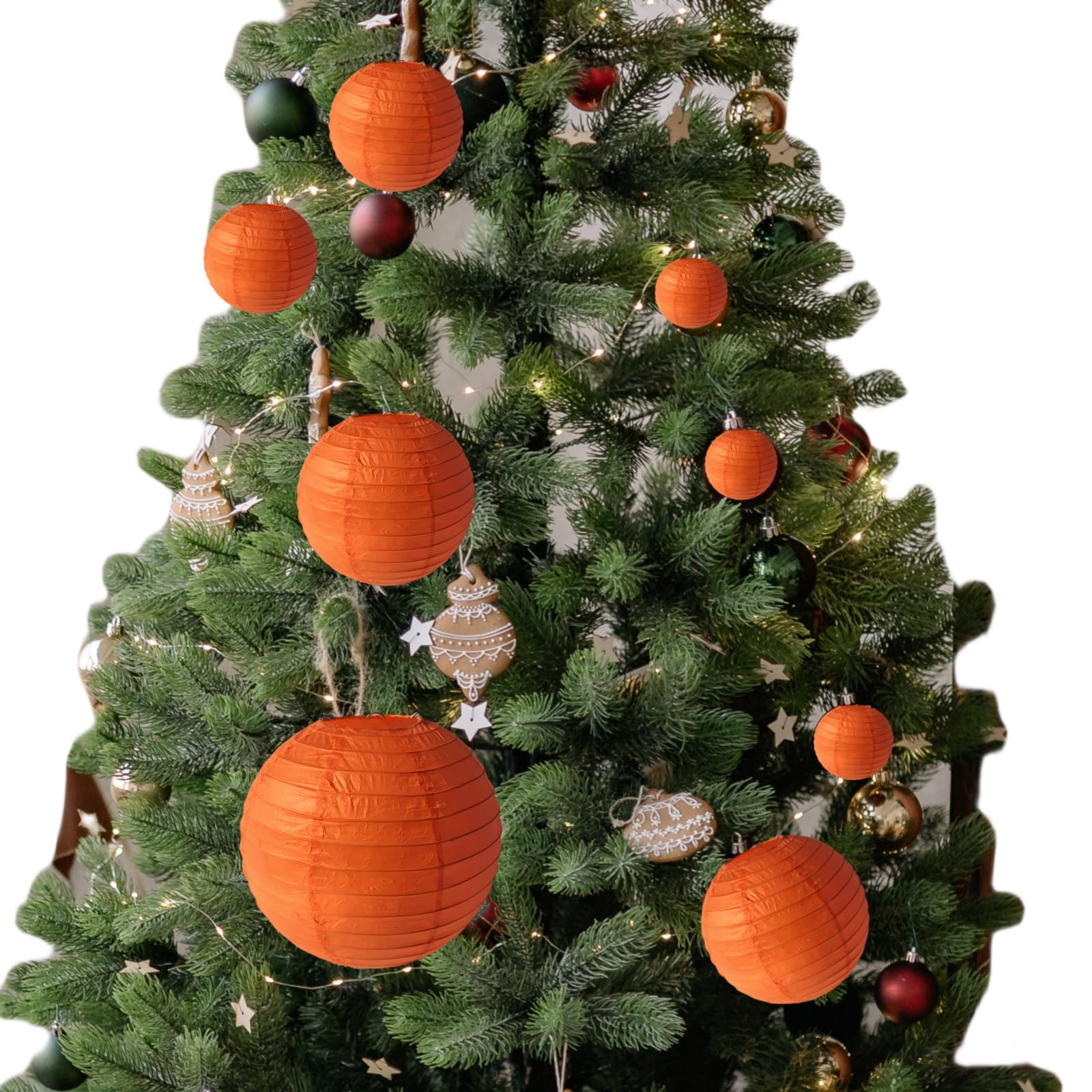 Capesaro Orange Paper Lanterns Decorative 10Pcs Party Hanging Decorations For Halloween Thanksgiving Birthday Baby Shower Graduation Fall Themed Decor Chinese Paper Lanterns Diy Activities