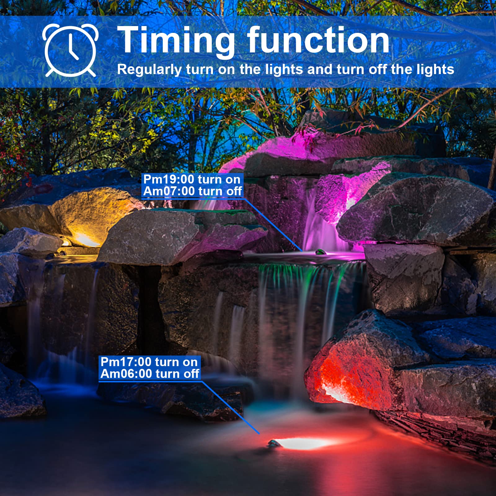 ChangM RGB Outdoor LED Flood Light 50W - Waterproof Color Changing Spotlights, 4 Pack with Ground Stakes, IP66 for Garden and Landscape