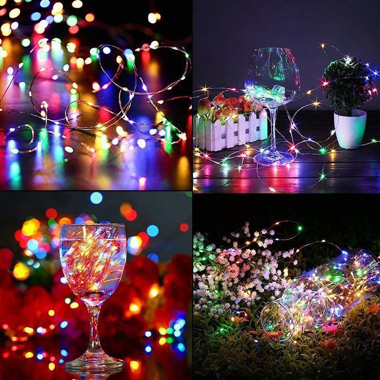 kolpop LED Fairy Lights, 12 Pack, Battery Operated, Waterproof Twinkle String Lights, Multicolor for Christmas and Parties