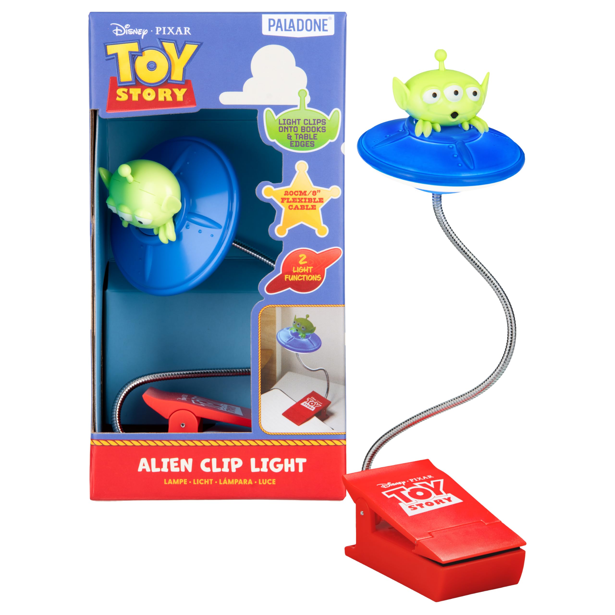 Paladone Toy Story Alien Book Light - Clip-On Reading Lamp for Books and Bed - Flexible Arm Kids Light