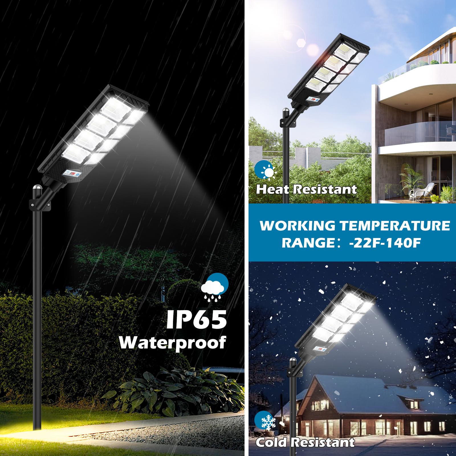 Vuaa 2 Pack Solar Street Lights, Outdoor Waterproof, 10000Lm 448 Leds, Dusk To Dawn, Solar Flood Light With Motion Sensor And Re