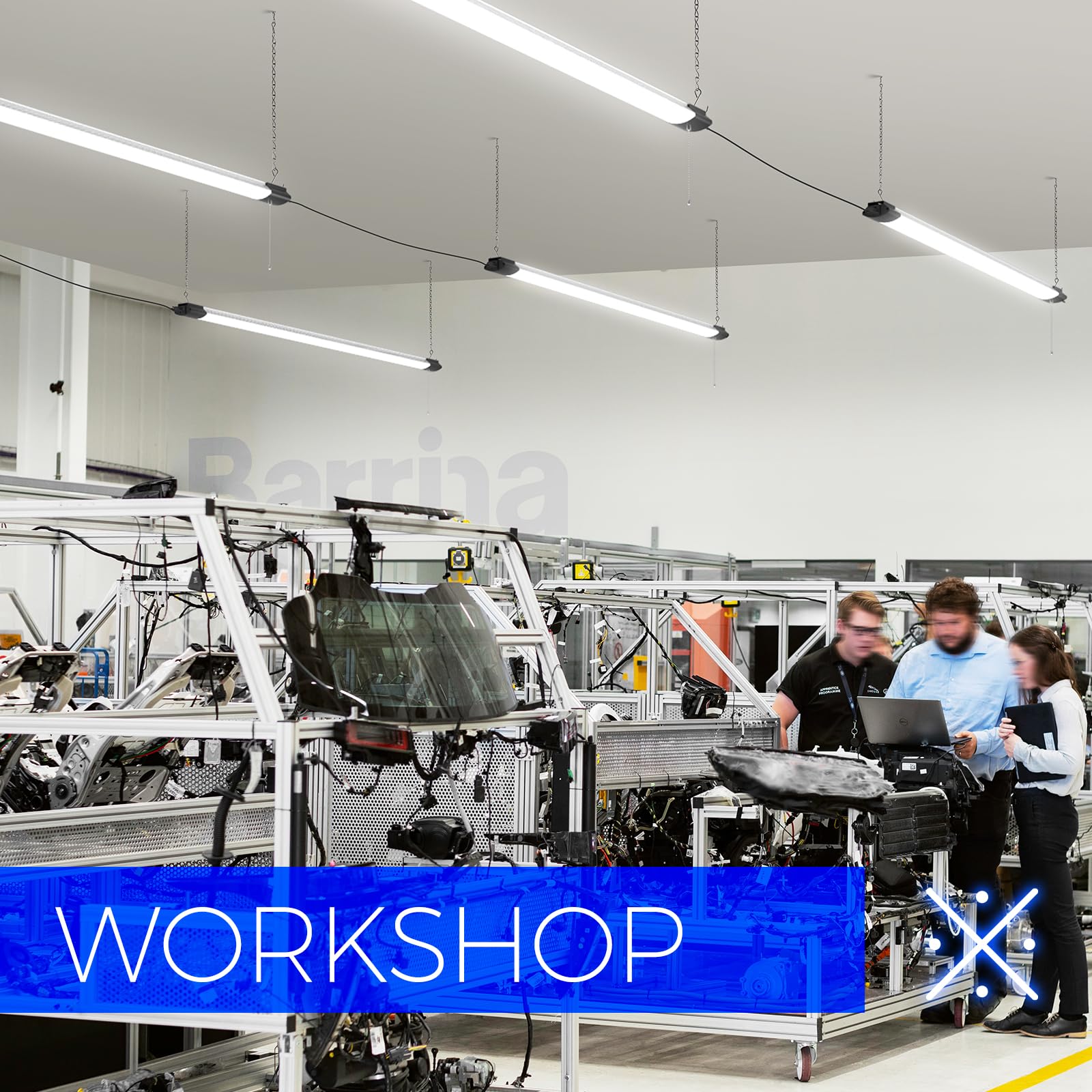 Barrina Bs84 Led Shop Lights For Workshop 4Ft, 84W, 10000Lm, 5000K Utility Shop Lights, Pull Chain On/Off, Hanging Or Flush Moun