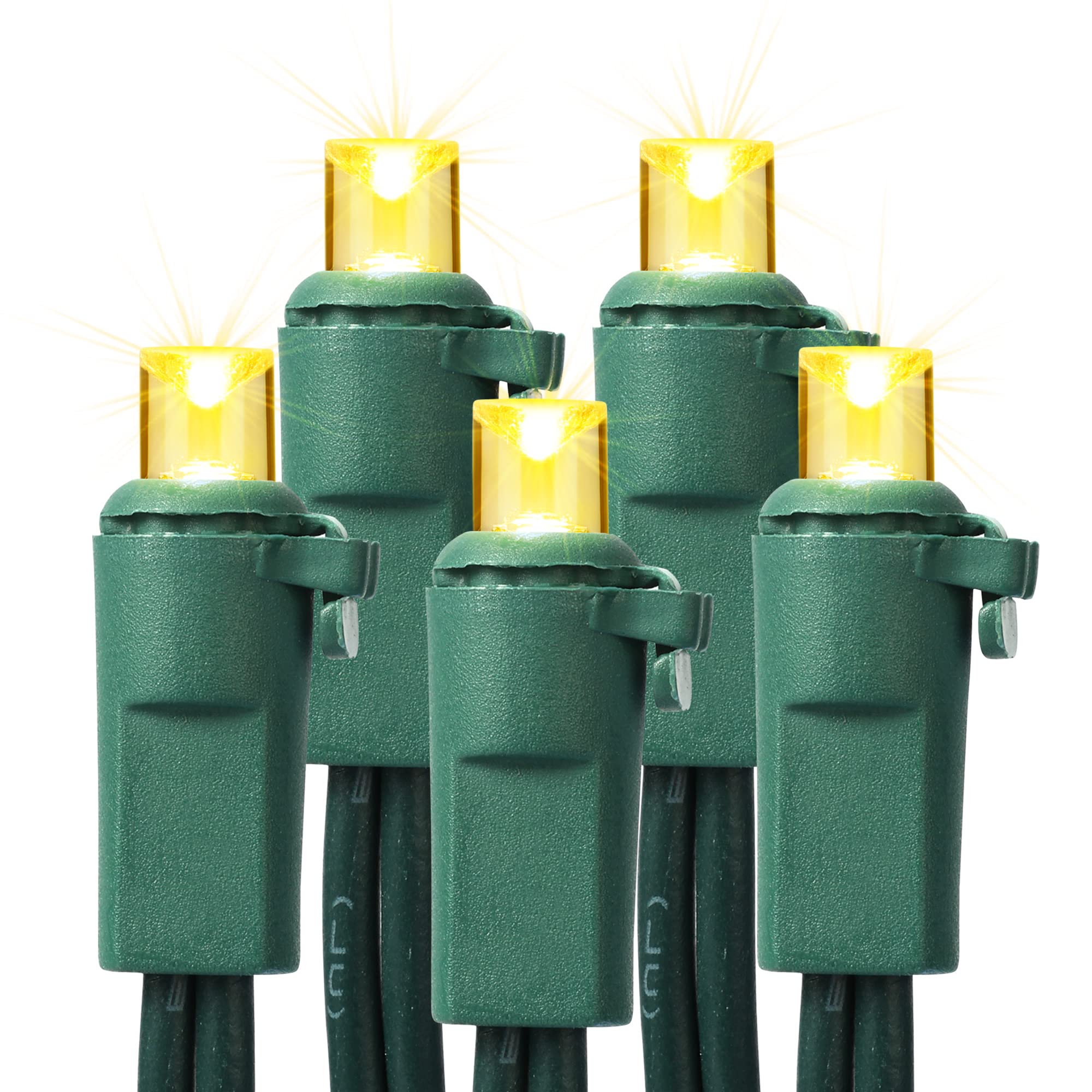 ODEETRONIC Warm White Christmas Lights, 33ft 100LED Twinkle Christmas Lights, 5mm Wide Angle Christmas Tree Lights Connectable, 