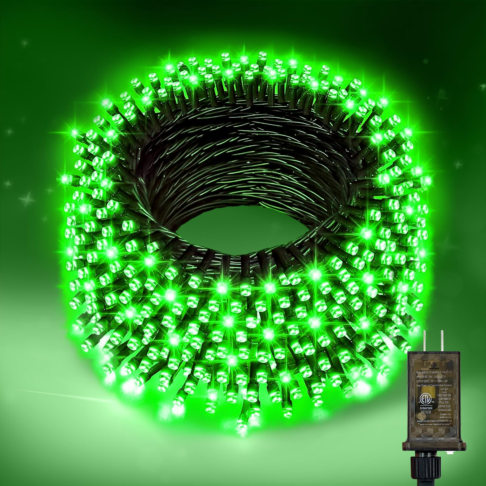 Nisocy 66Ft 200 Led Green String Lights With Green Wire  Waterproof Christmas Tree Fairy Lights With 8 Modes  Indoor Outdoor Seasonal Decorative Lighting For Holiday  Party  Garden