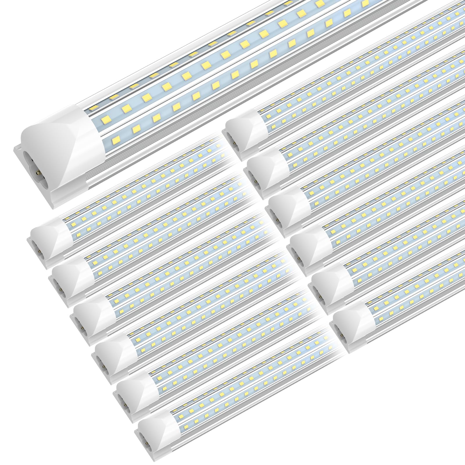 SHOPLED LED Shop Light 4FT, 45W, 5850LM, 6000K, D-Shaped, Aluminum, 12-Pack