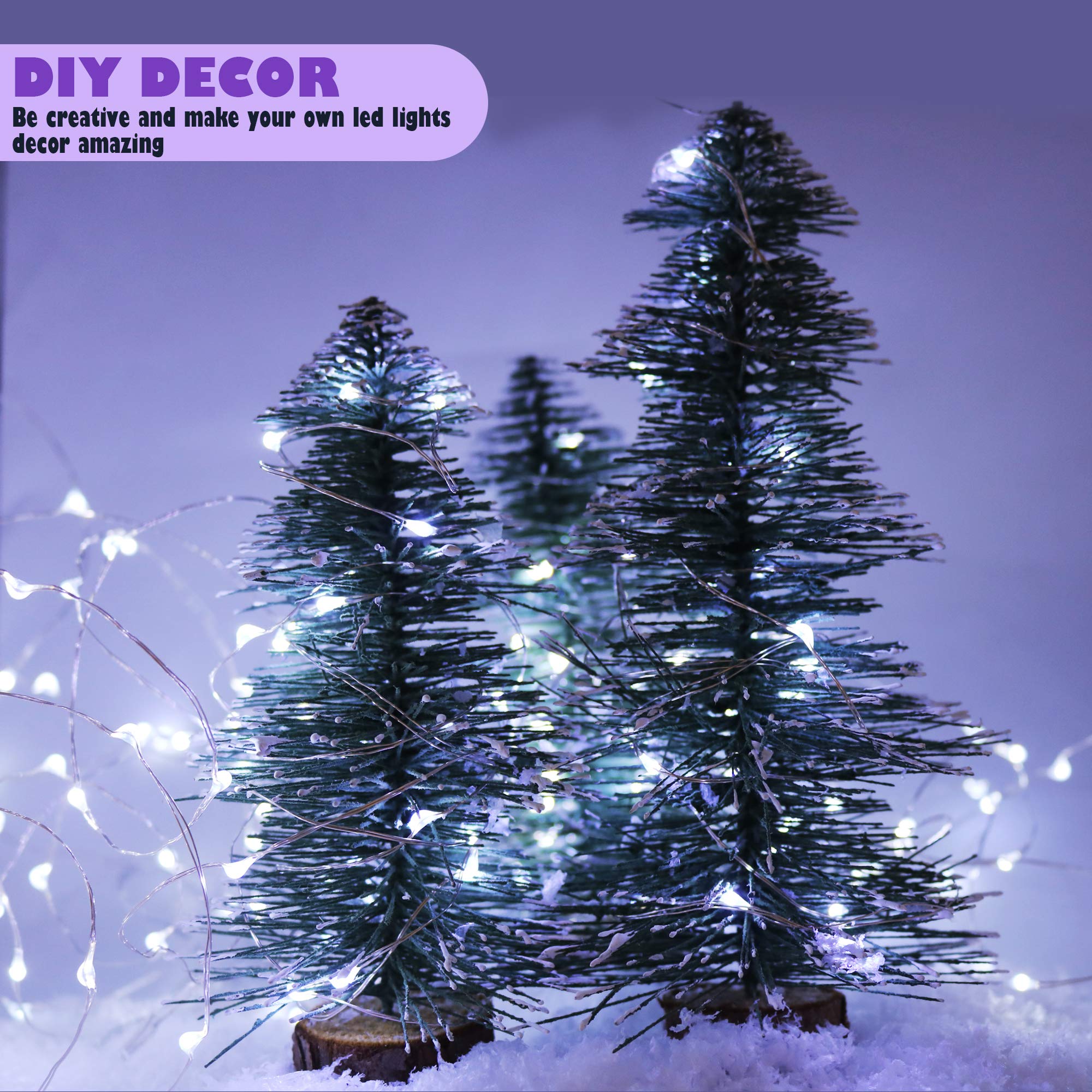 6 Pack Fairy Lights Battery Operated Waterproof Fairy String Lights Firefly Lights LED Starry String Lights 7ft 20 LEDs Silvery